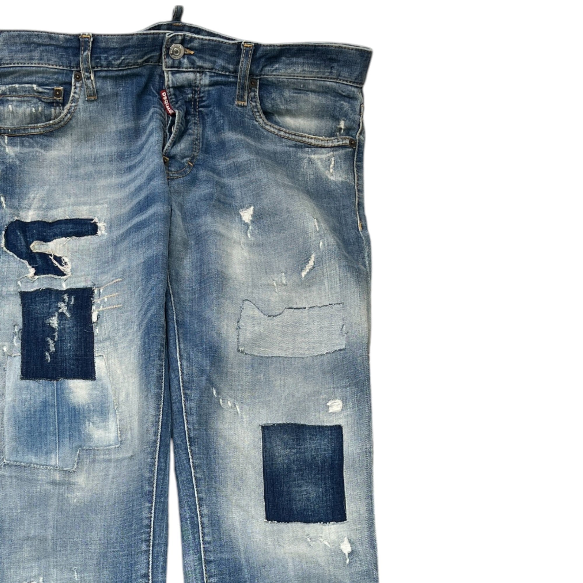 Men's Distressed Slim Jeans Blue Size IT 48 / UK 32
