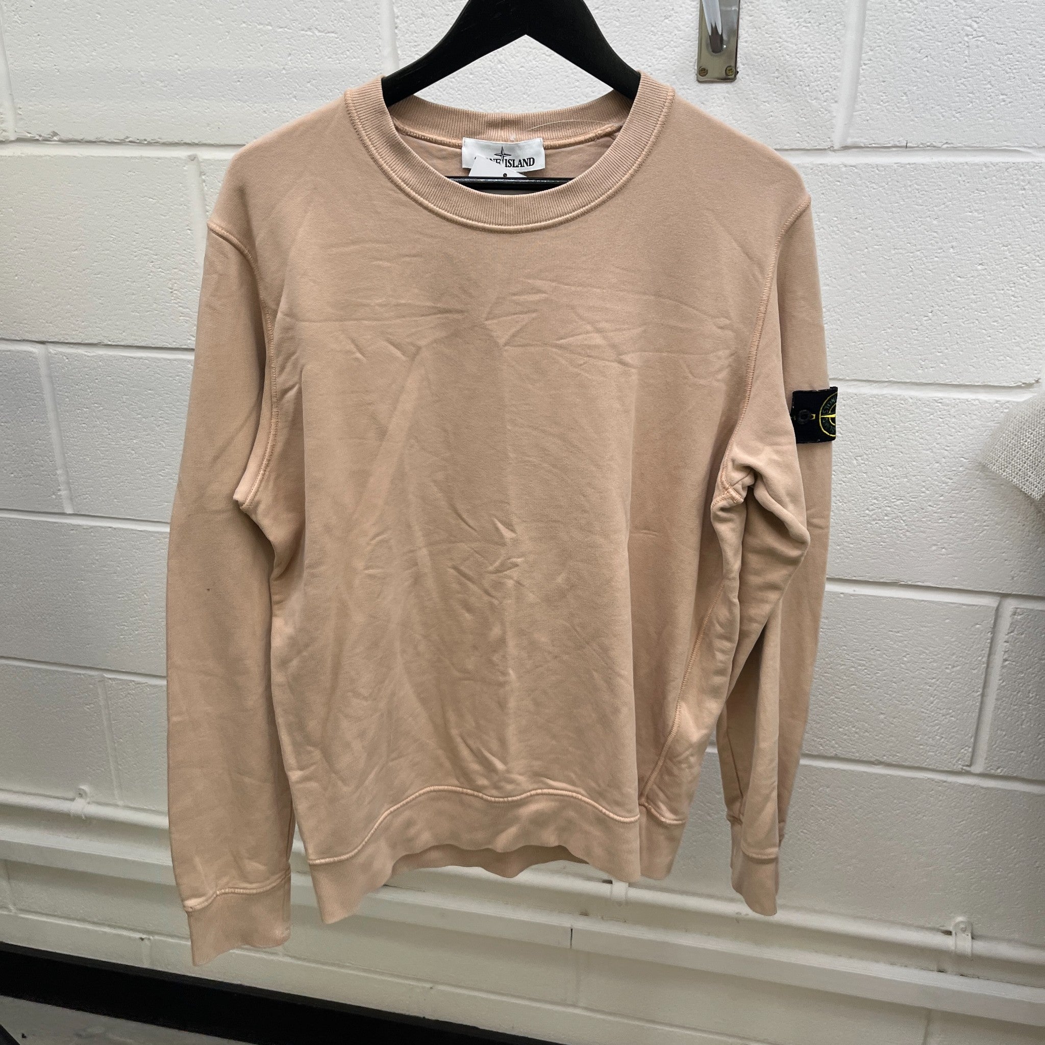 Men's Applique Logo Sweatshirt Beige Size L