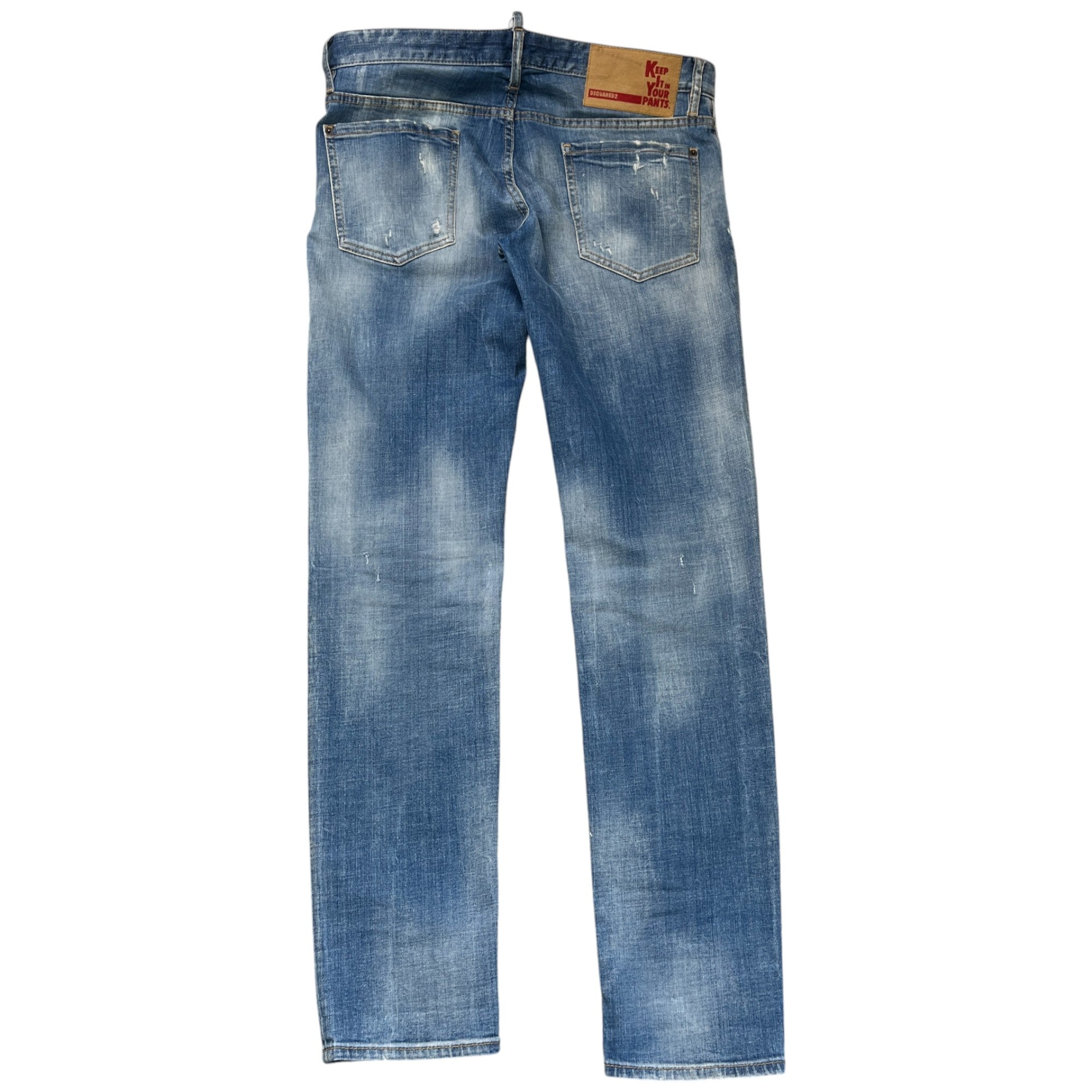 Men's Distressed Slim Jeans Blue Size IT 48 / UK 32