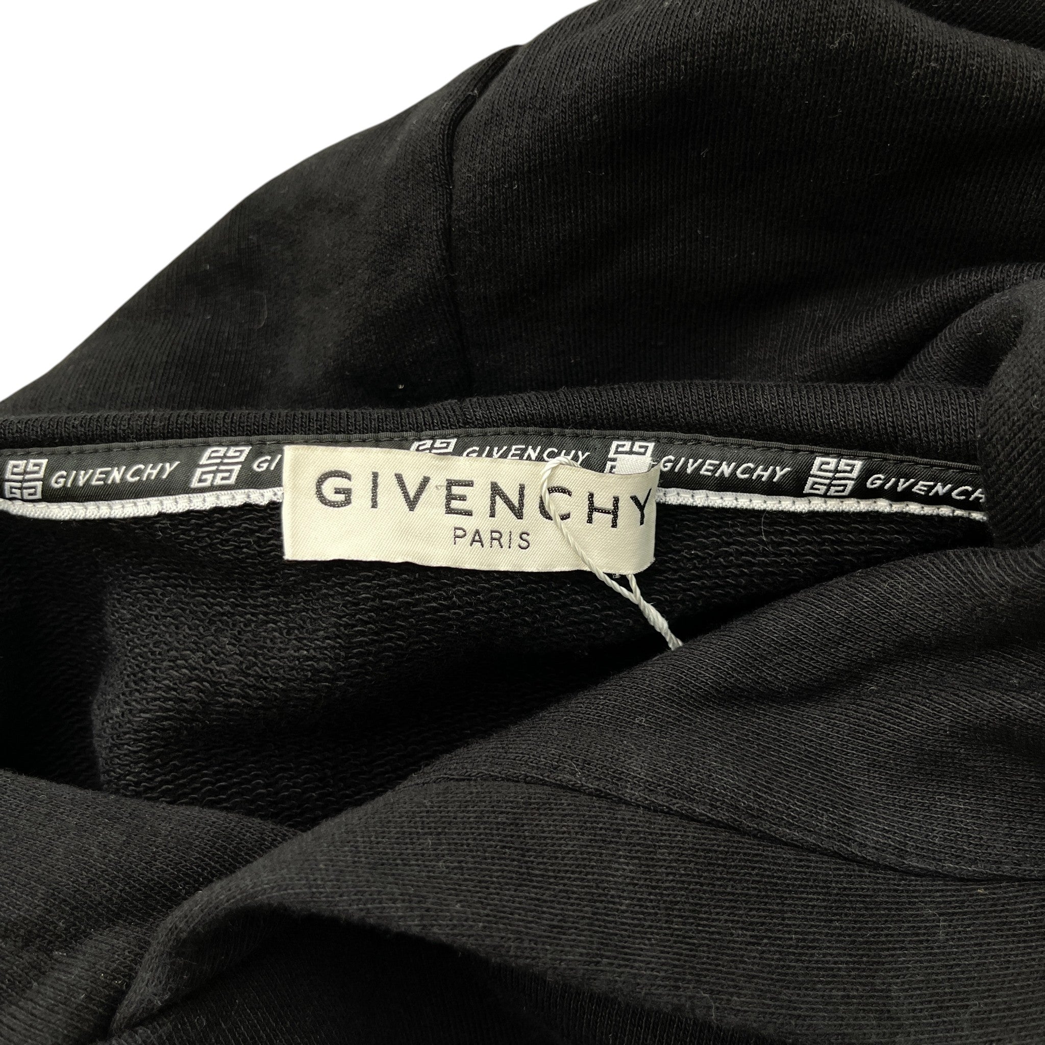 Men's Logo Print Hoodie Black Size S