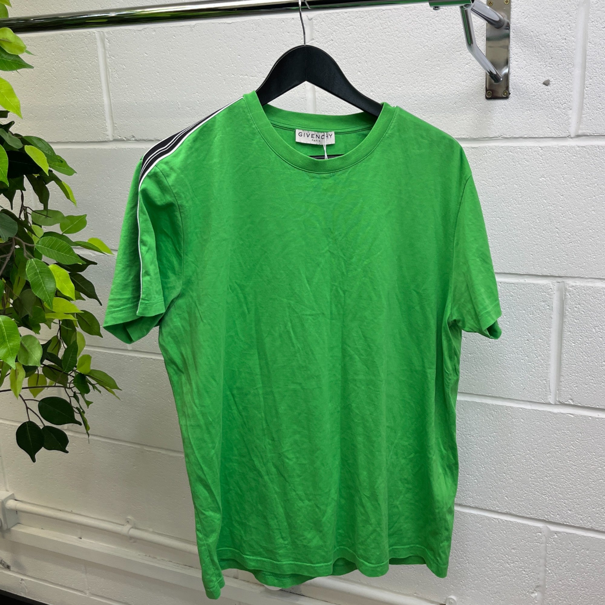 Men's Tape Logo T-Shirt Green Size S