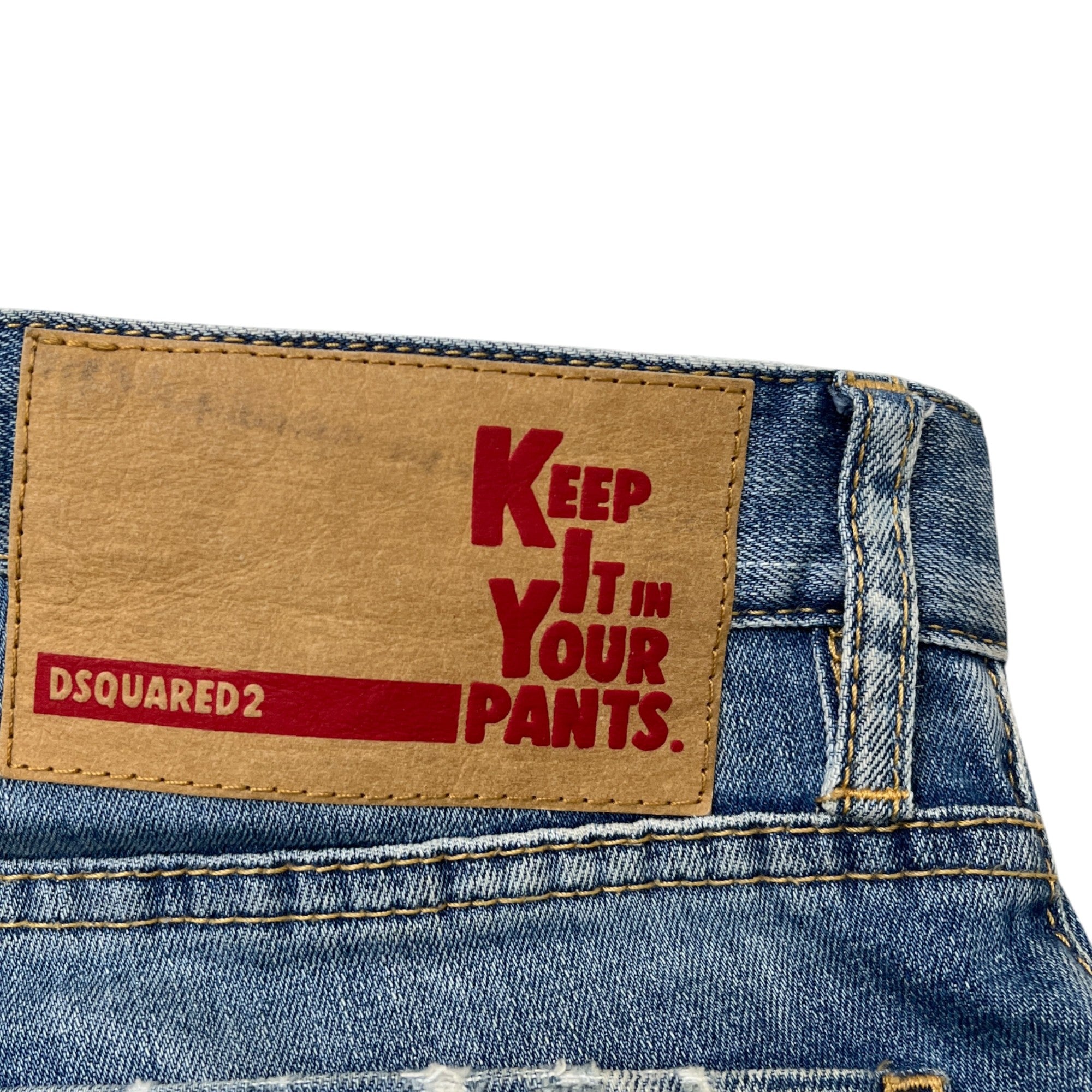 Men's Distressed Slim Jeans Blue Size IT 48 / UK 32
