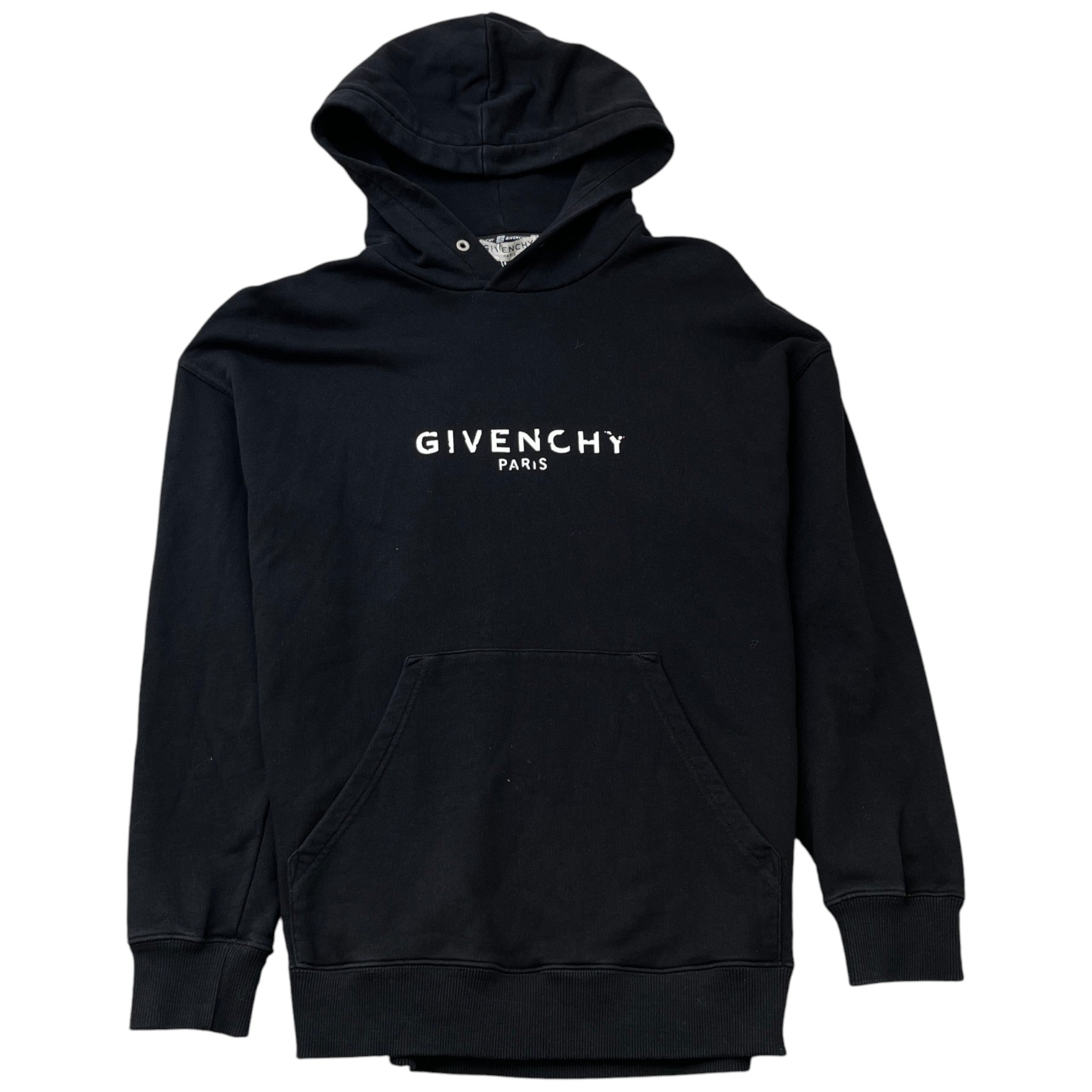 Men's Logo Print Hoodie Black Size S