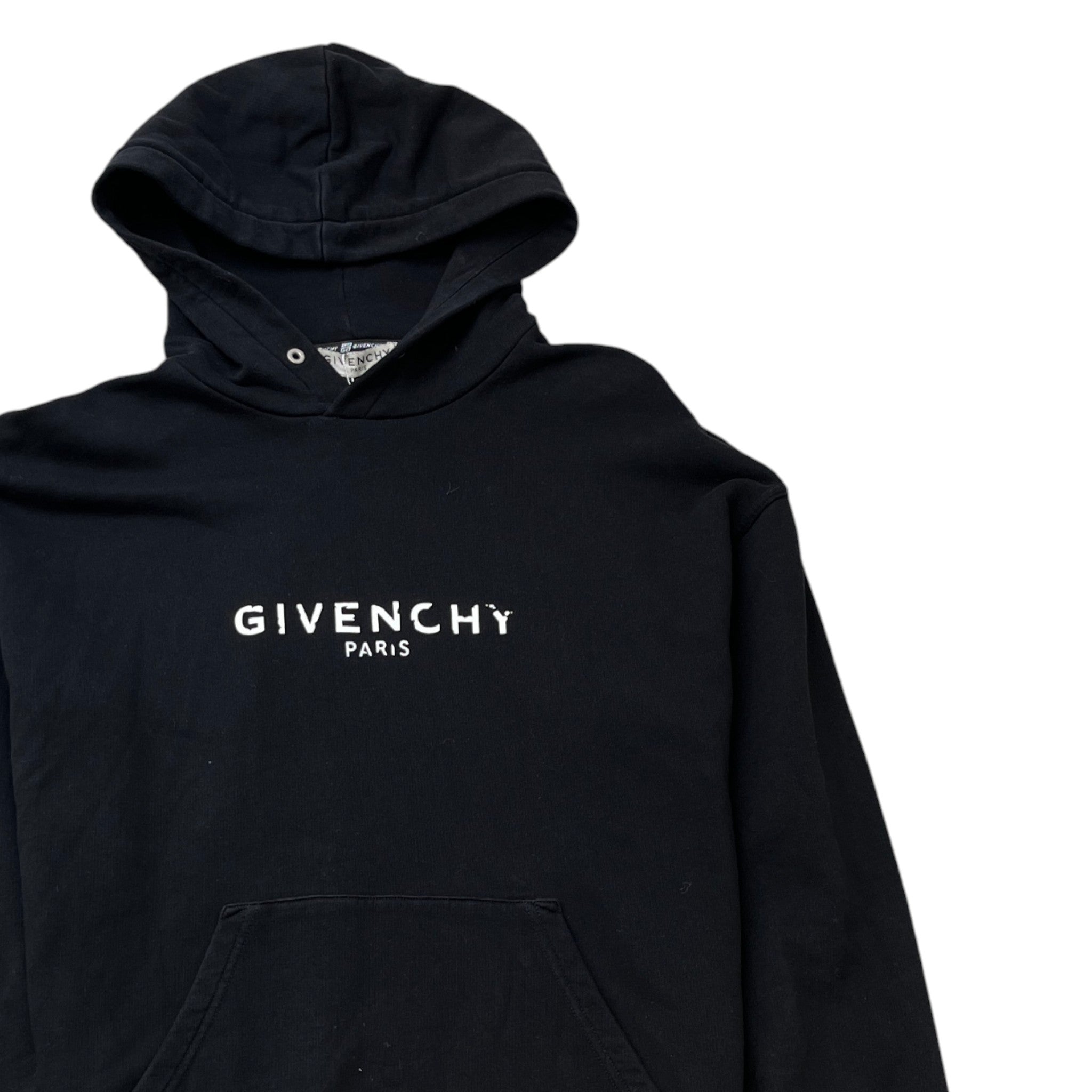 Men's Logo Print Hoodie Black Size S