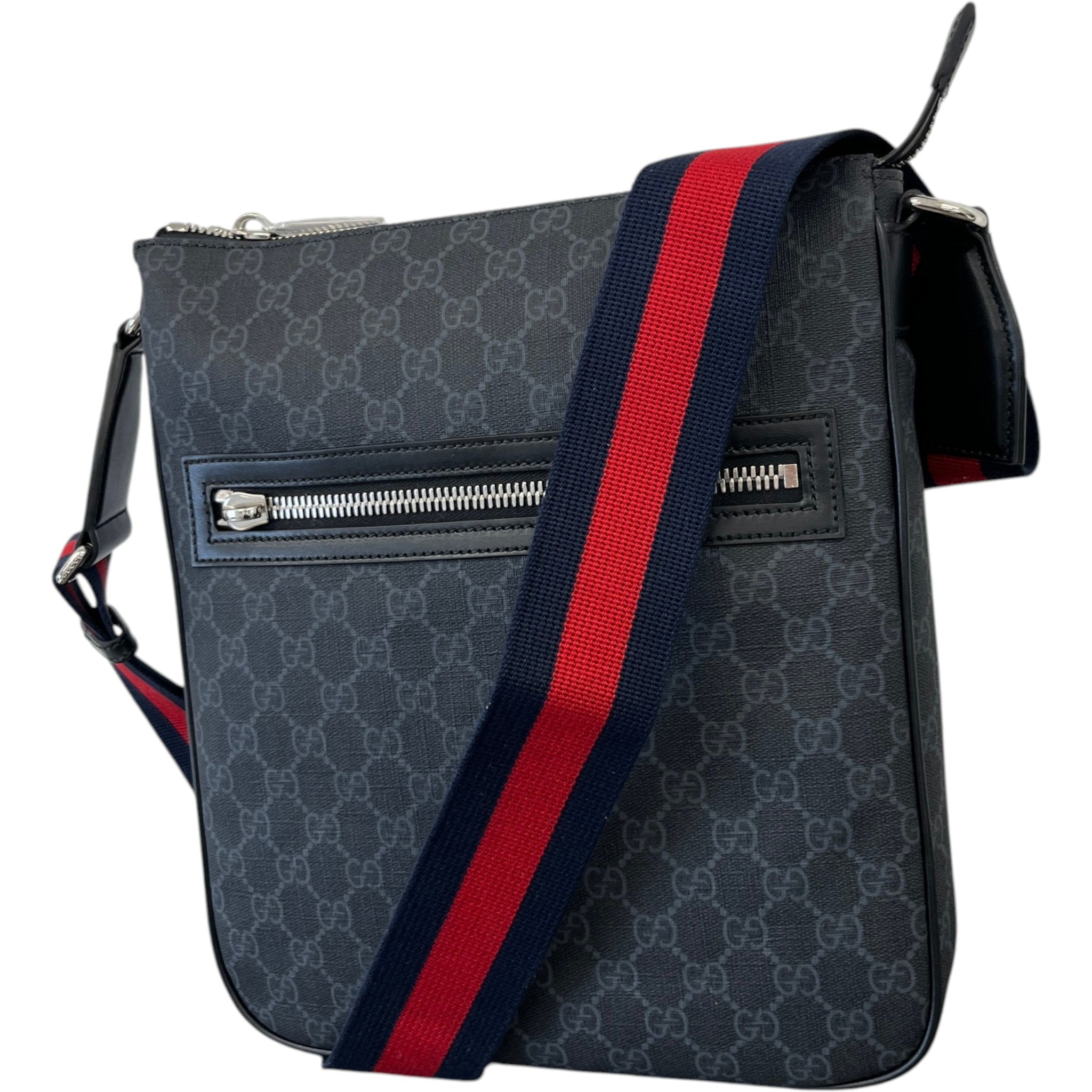 Men's Gg Supreme Messenger Bag Black