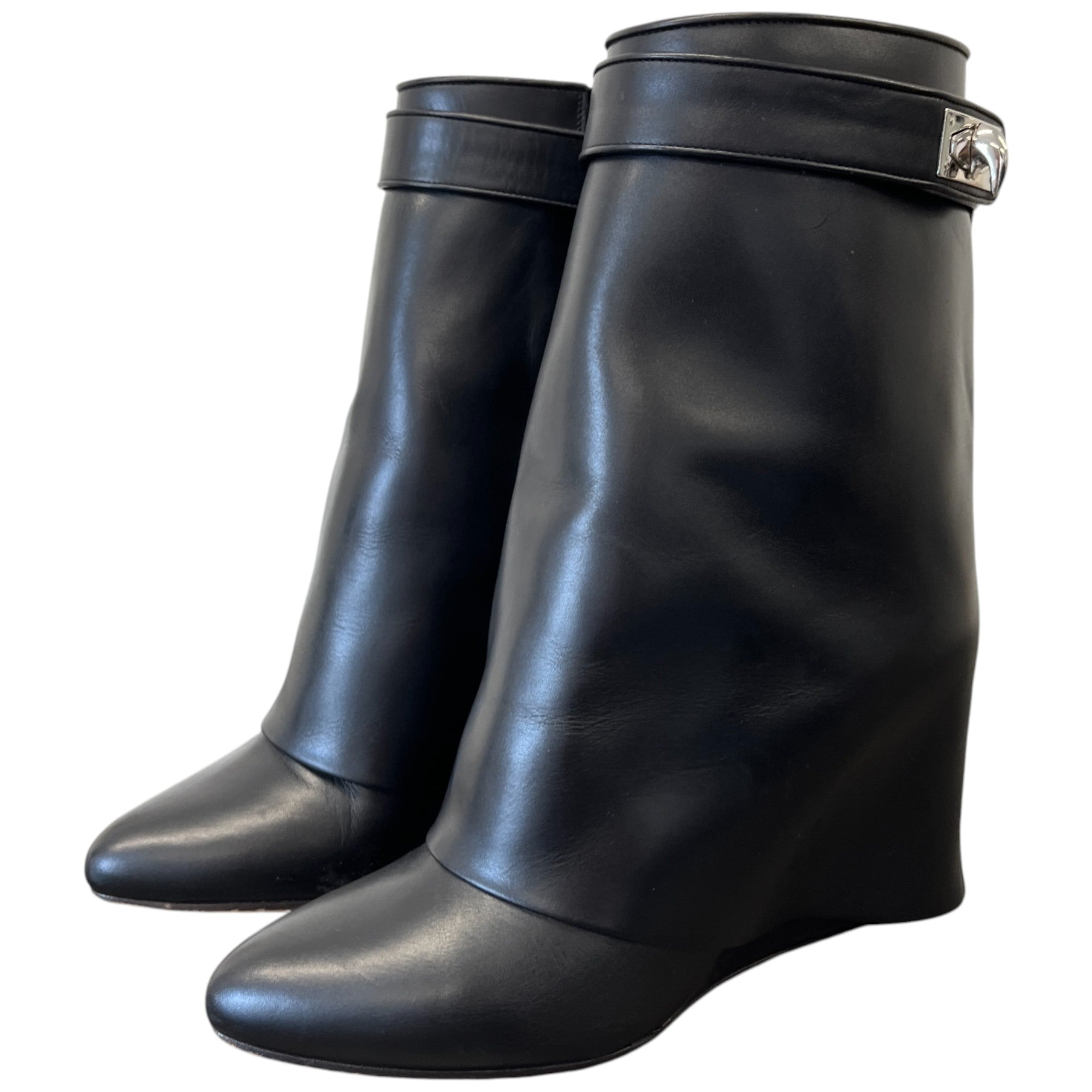 Women's Shark Lock Ankle Boots Black Size EU 38 / UK 5