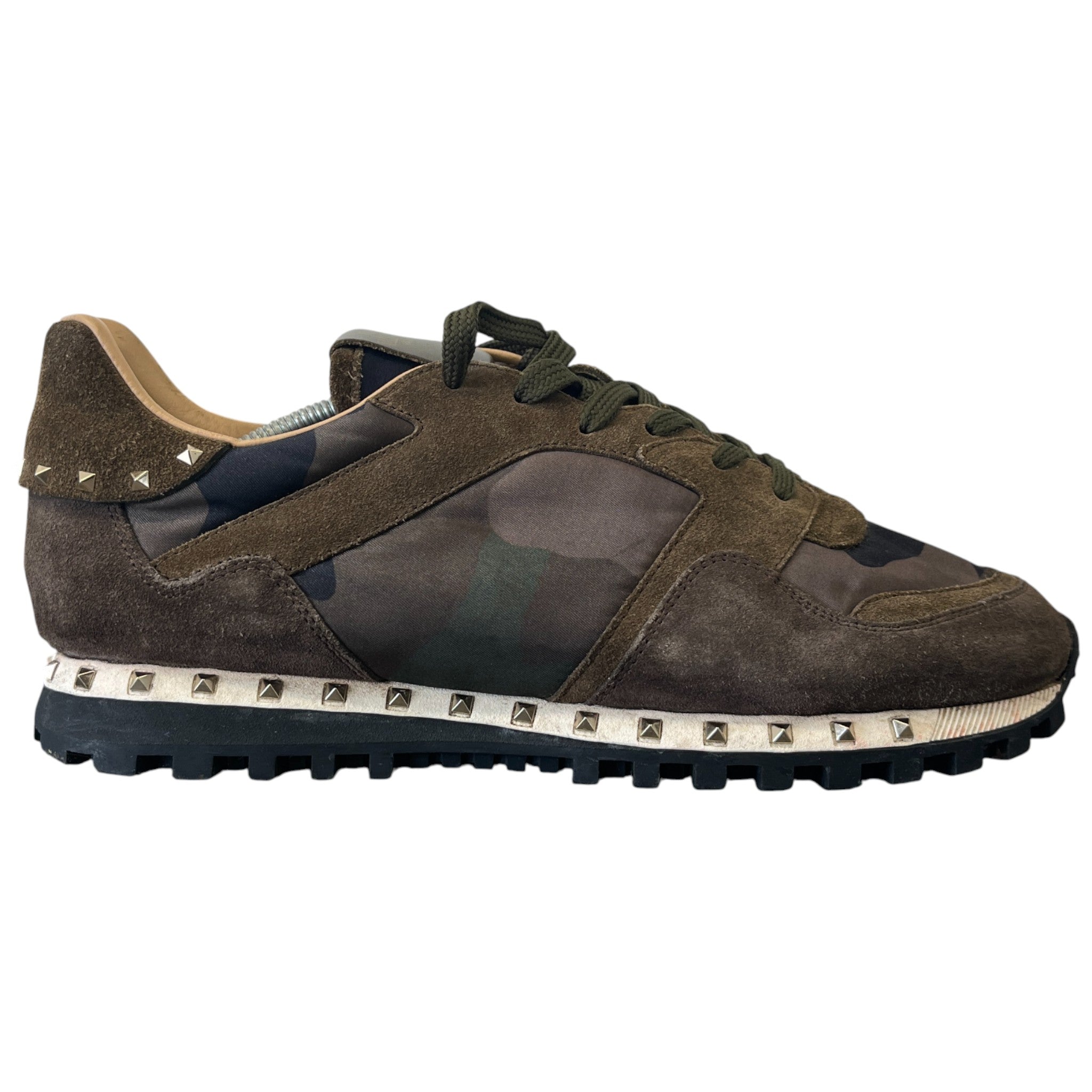 Men's Rockrunner Camo Stud Low Trainers Green Size EU 42 / UK 8