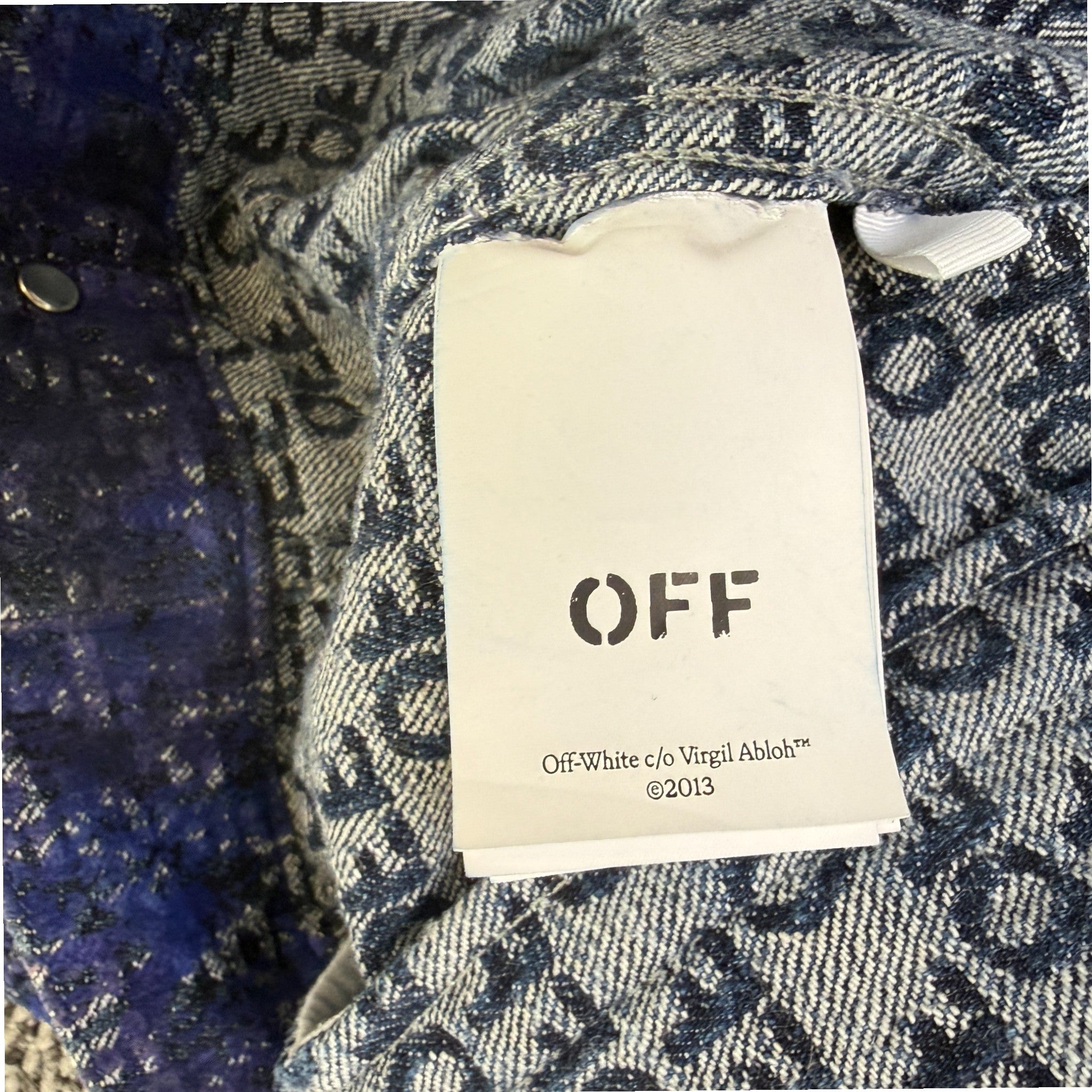 Men's Logo Jacquard Jacket Blue Size L