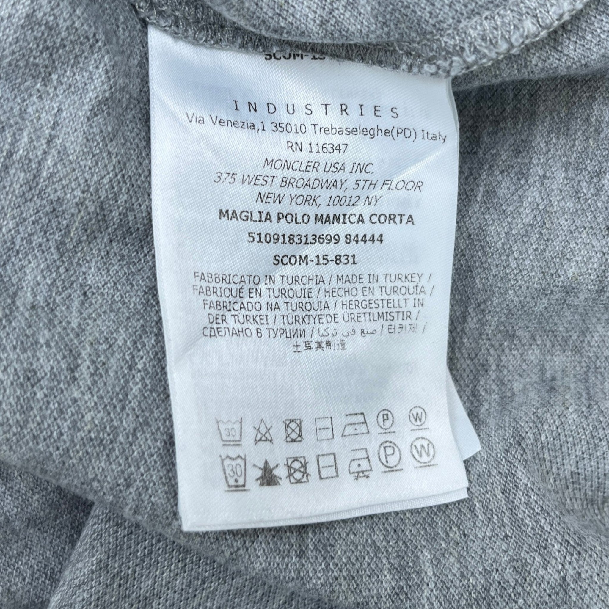 Men's Maglia Polo Shirt Grey Size XS