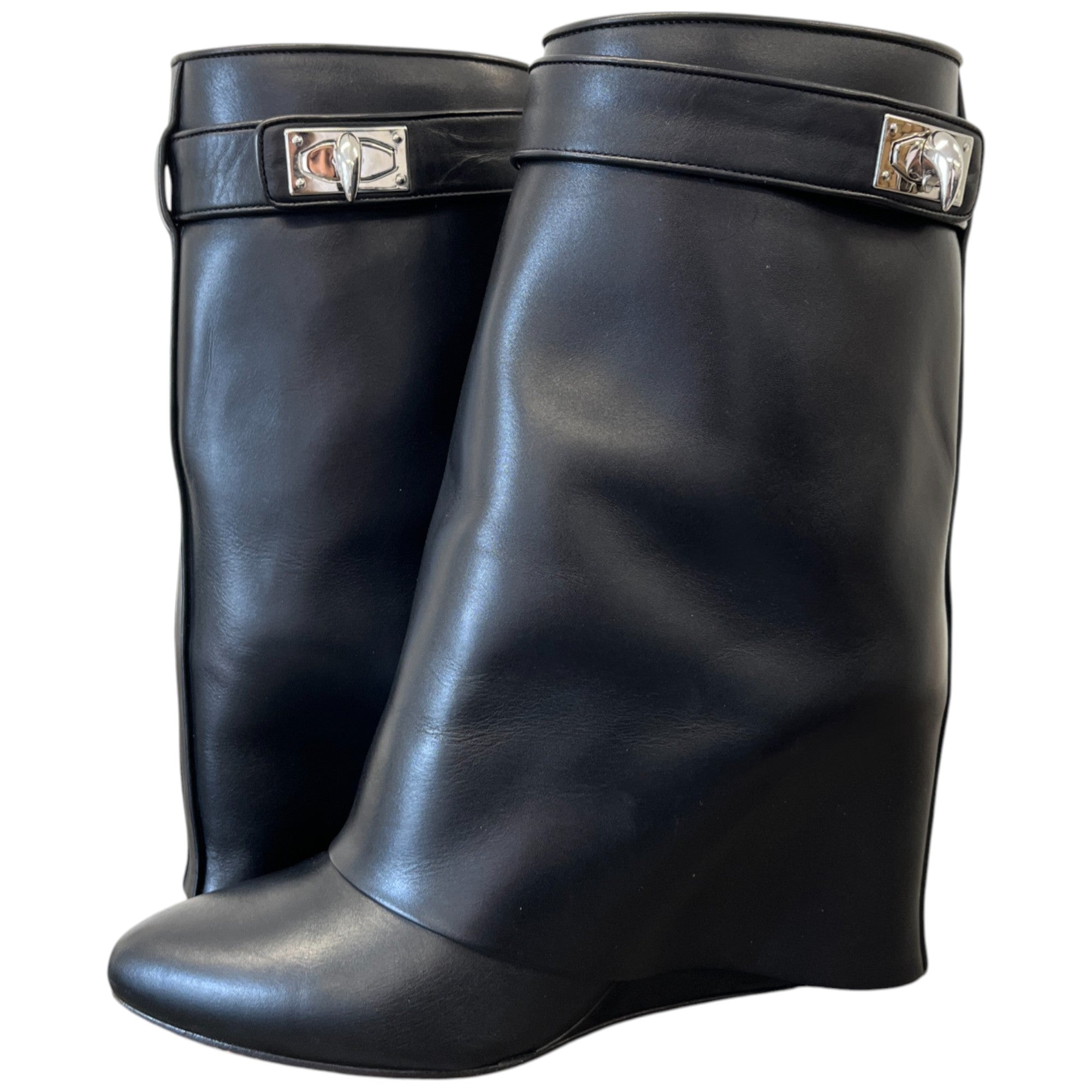 Women's Shark Lock Ankle Boots Black Size EU 38 / UK 5