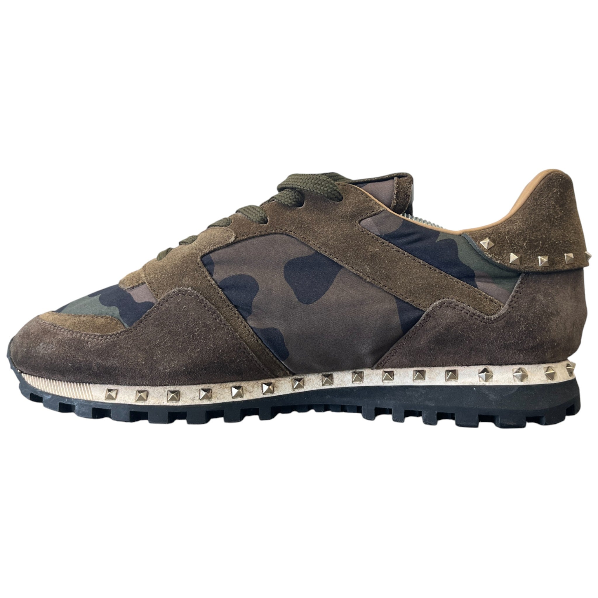Men's Rockrunner Camo Stud Low Trainers Green Size EU 42 / UK 8