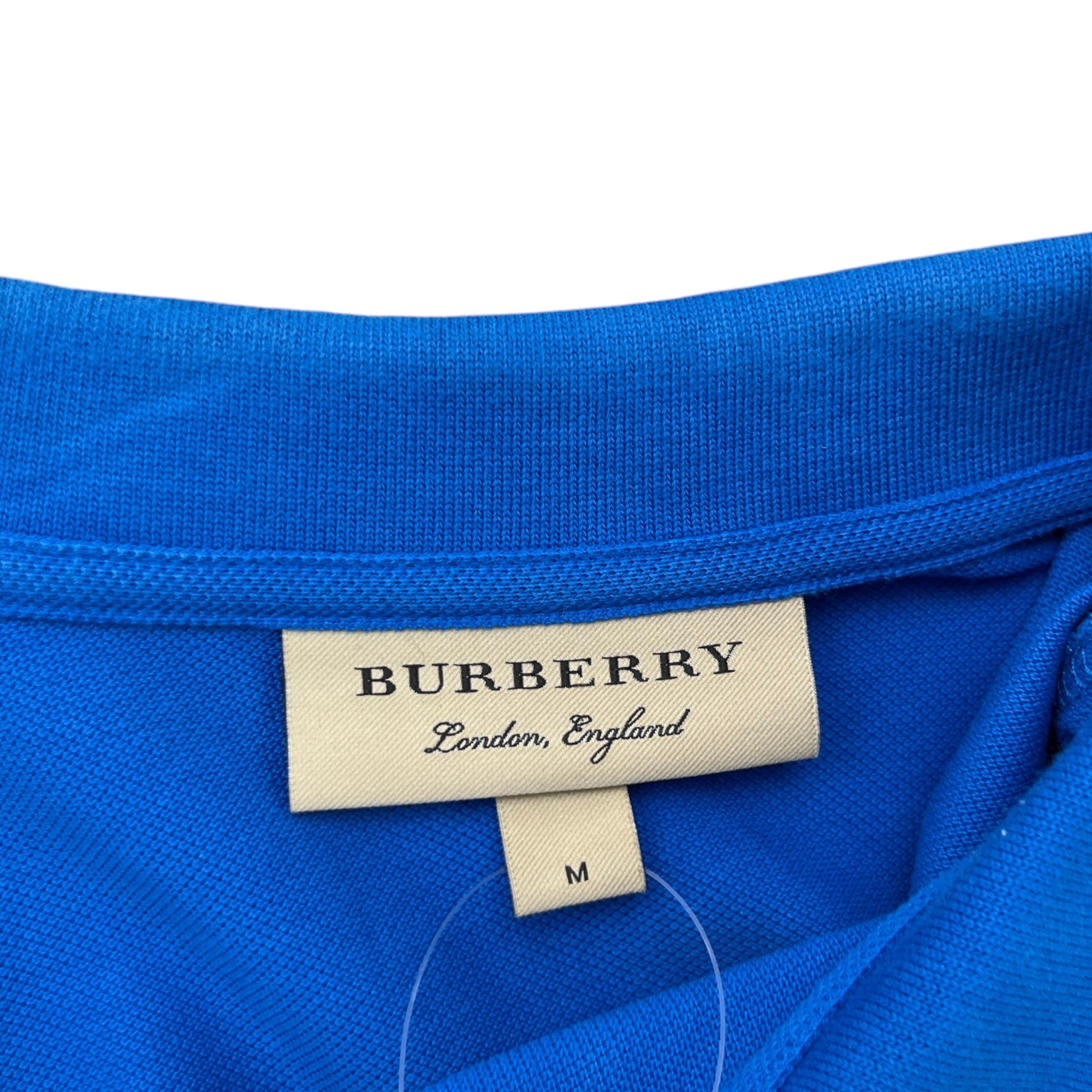 Men's Embroidered Logo Polo Shirt Blue Size M