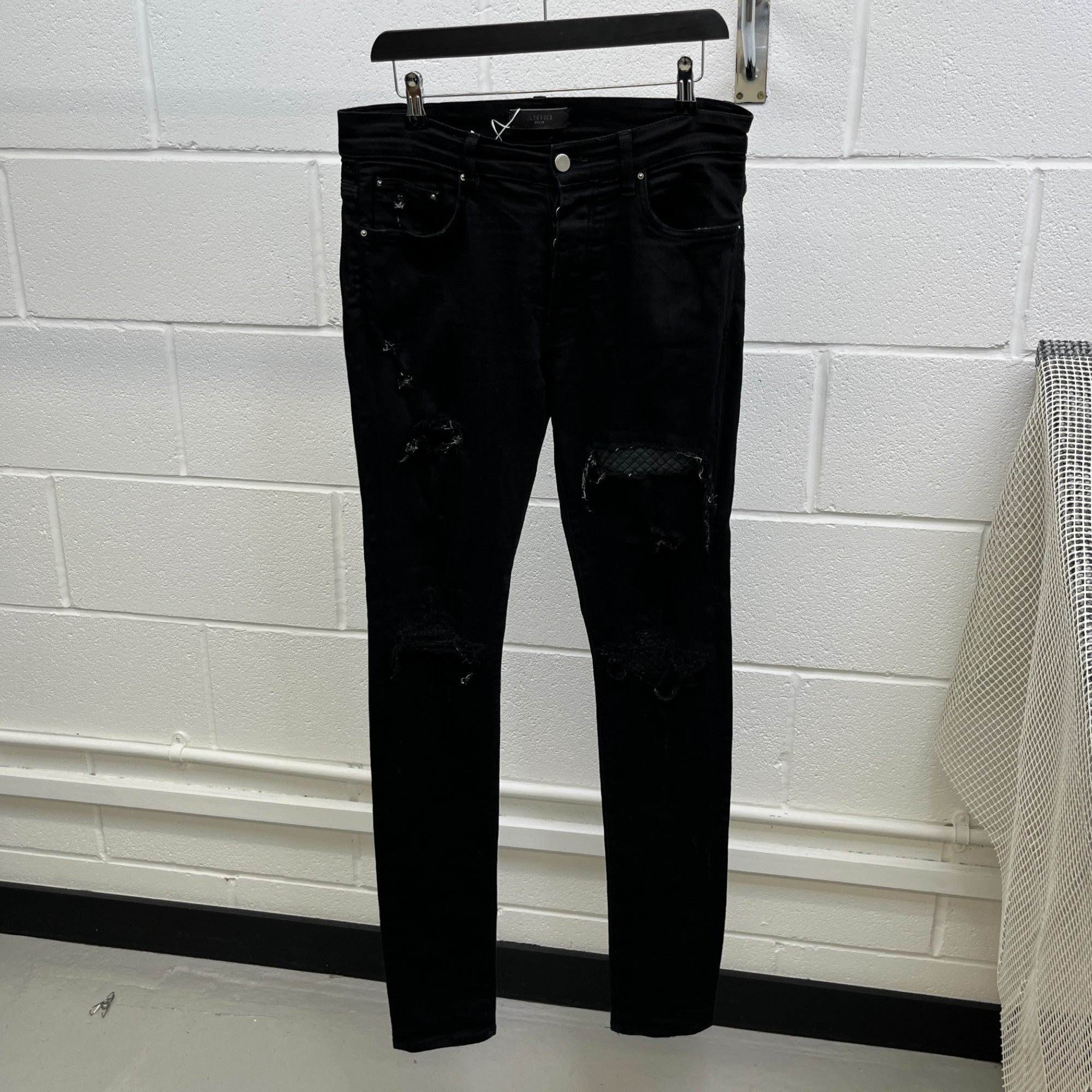 Men's Mx1 Distressed Jeans Black Size Waist 32"