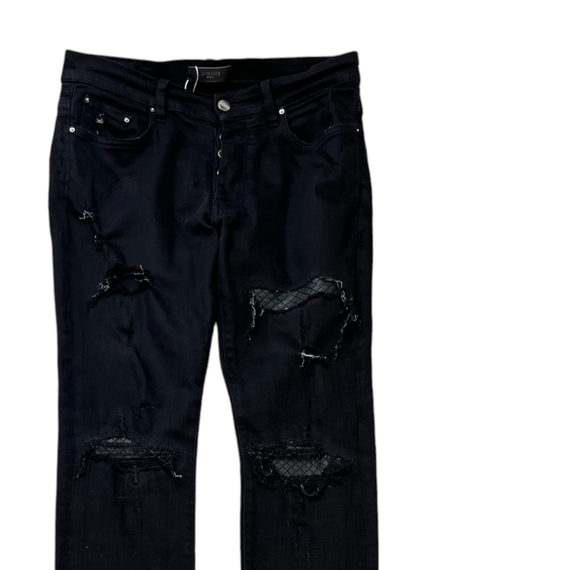 Men's Mx1 Distressed Jeans Black Size Waist 32"