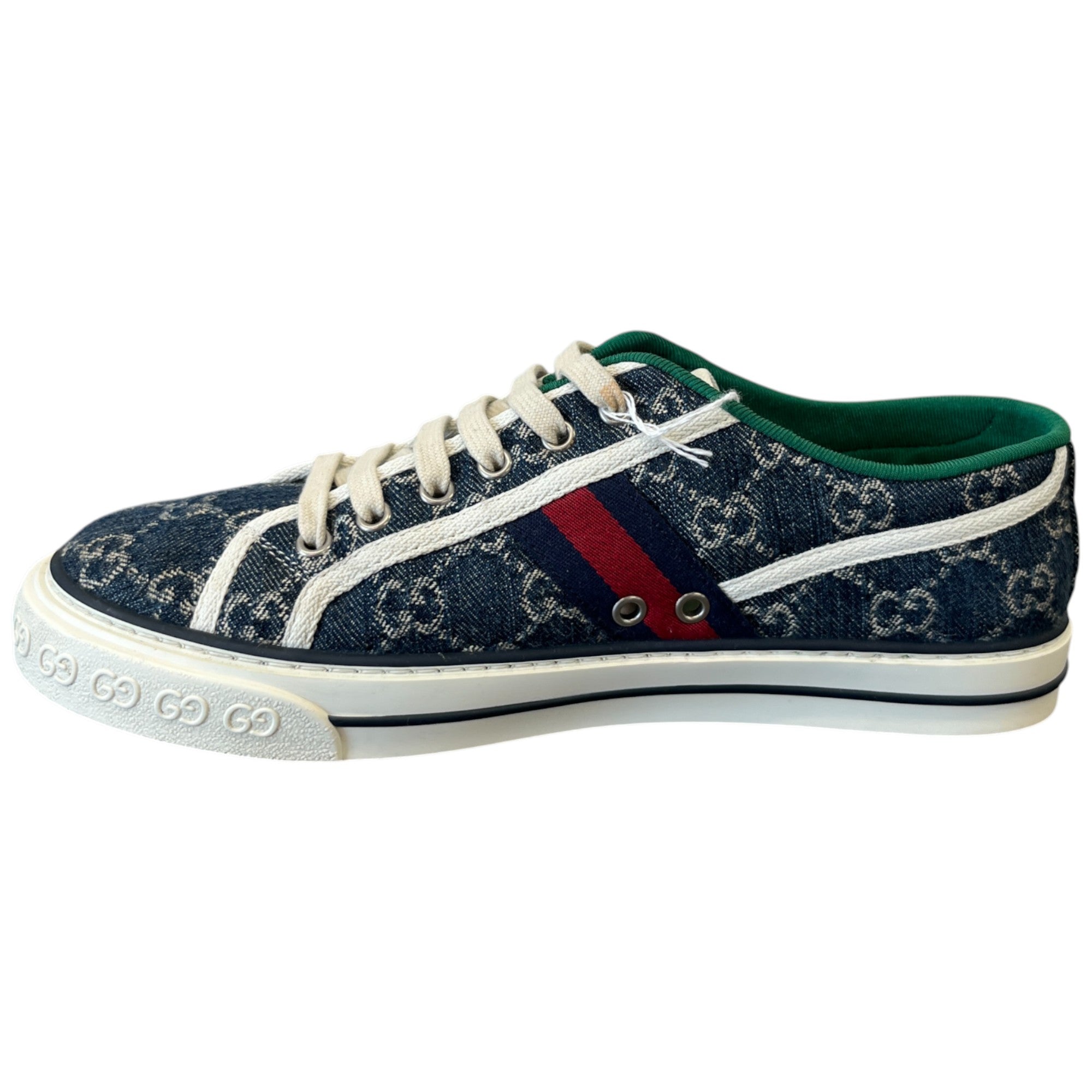 Men's Gg Supreme Web Stripe Low Trainers Blue Size EU 41 / UK 7