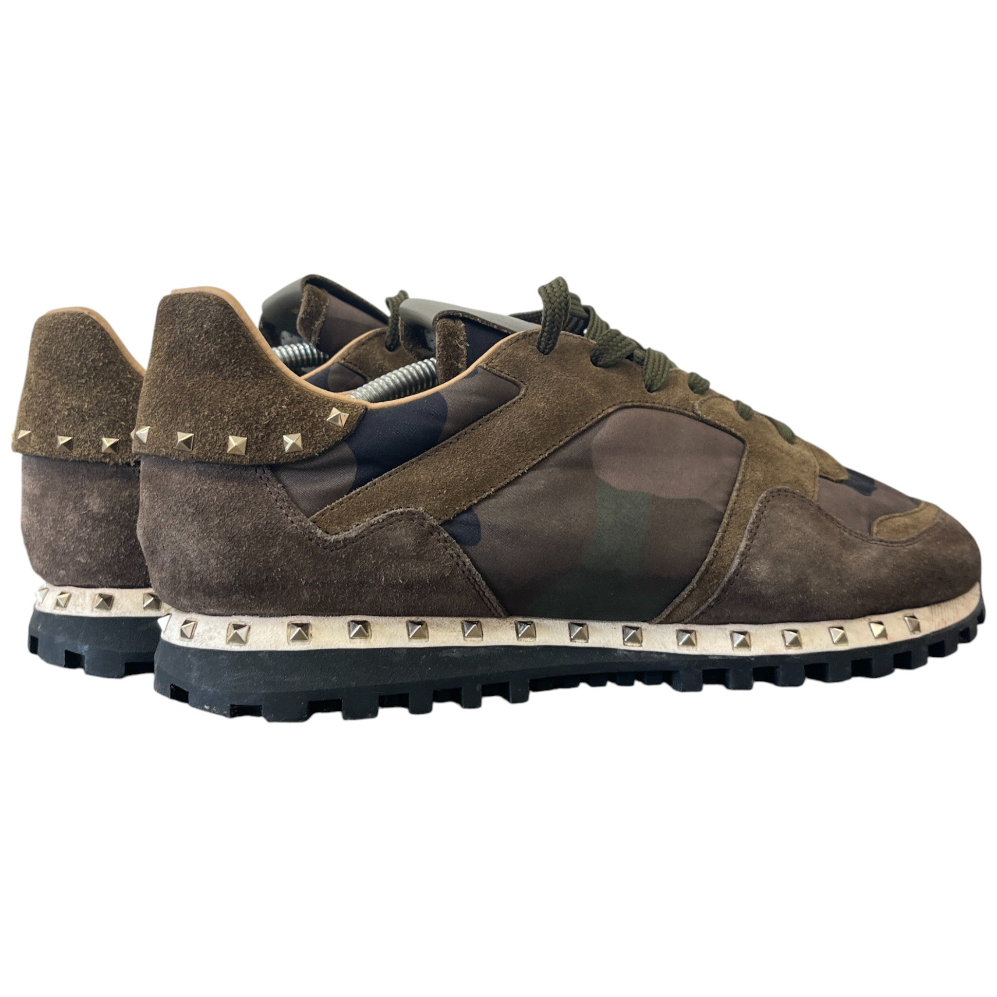 Men's Rockrunner Camo Stud Low Trainers Green Size EU 42 / UK 8