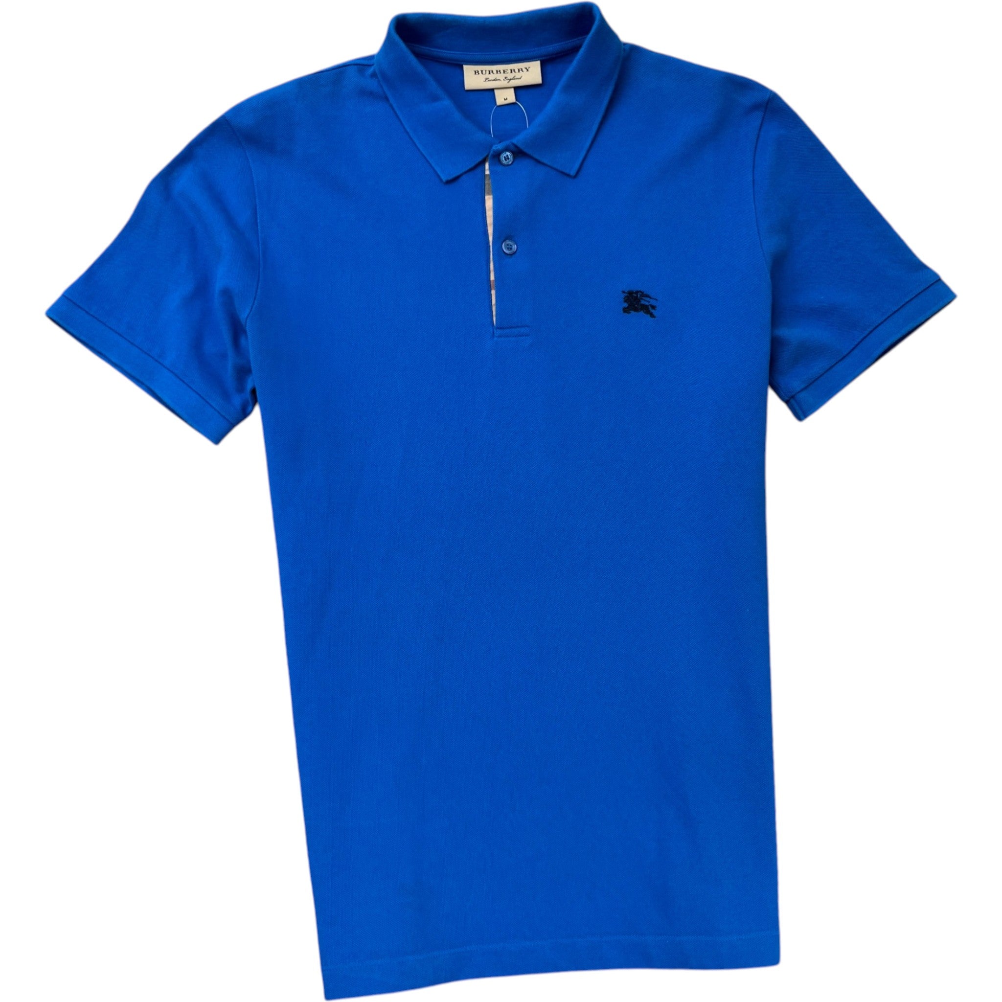 Men's Embroidered Logo Polo Shirt Blue Size M
