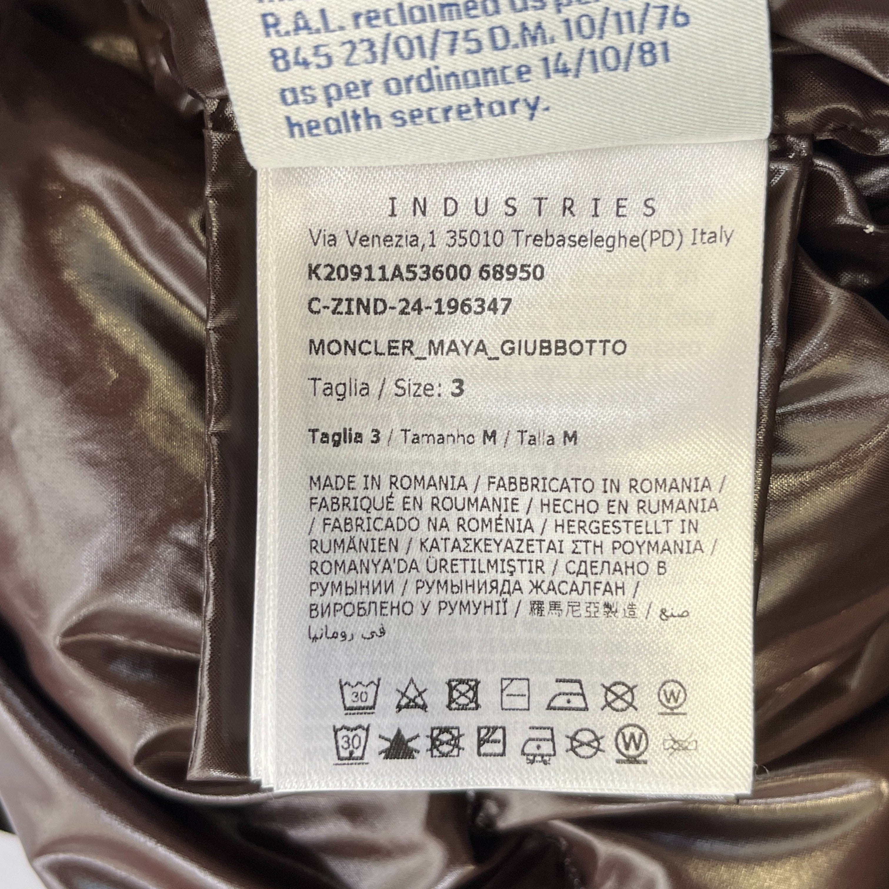 Men's Maya Down Jacket Navy Size 3 / L