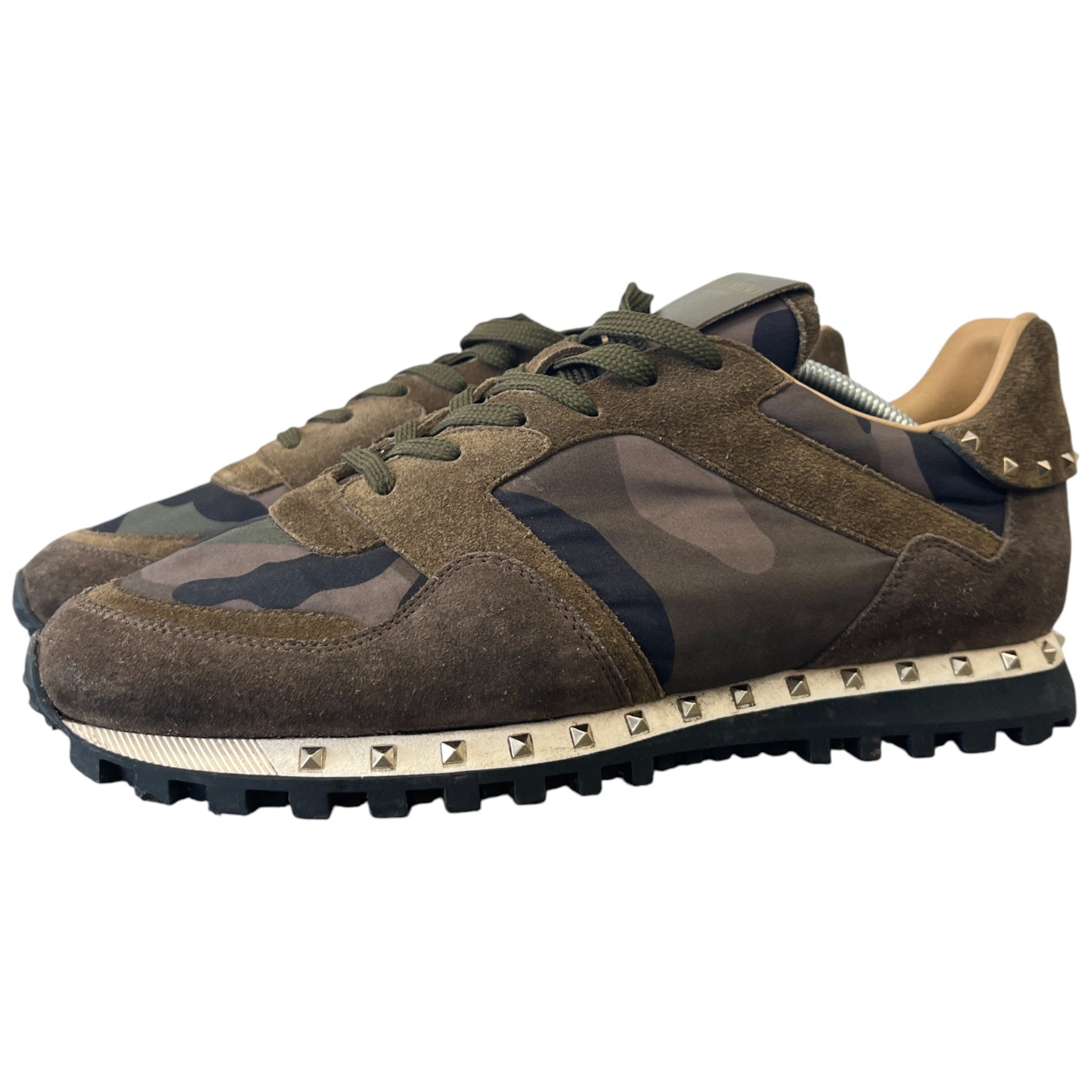 Men's Rockrunner Camo Stud Low Trainers Green Size EU 42 / UK 8