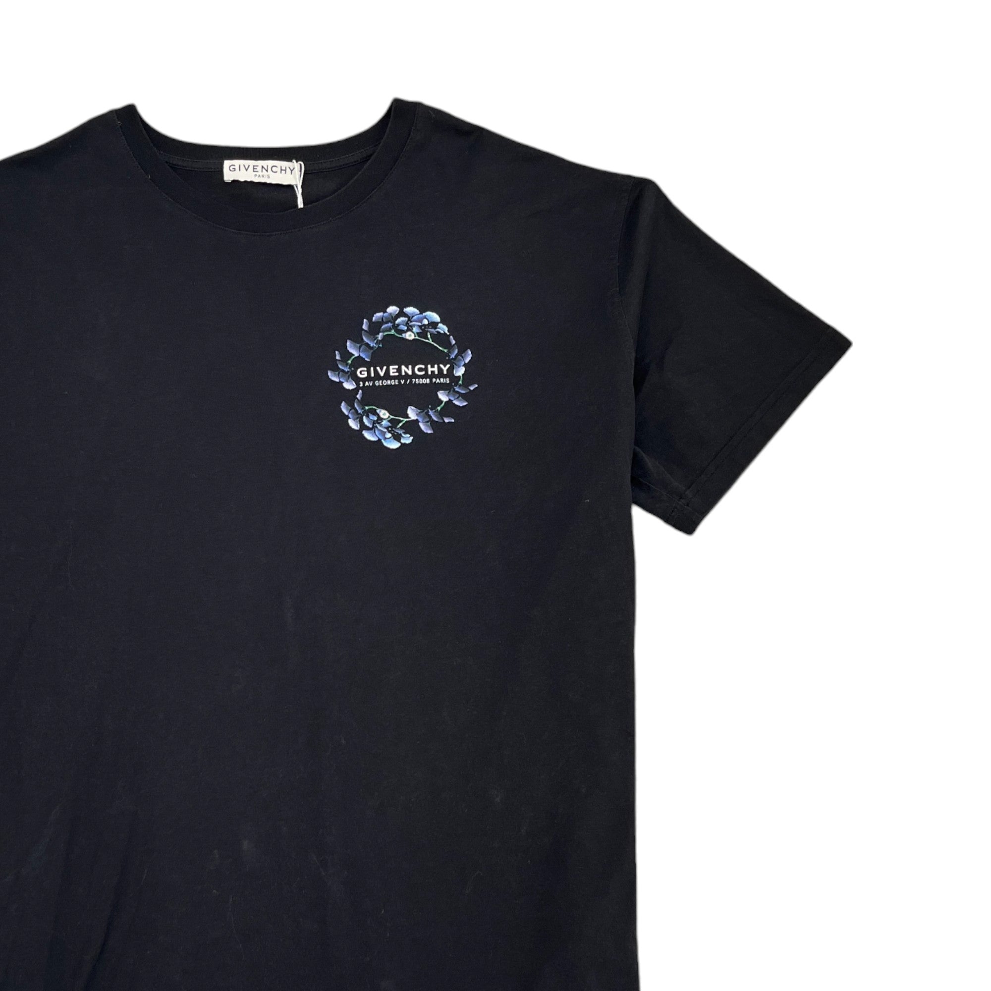 Men's Floral Logo T-Shirt Black Size XXL