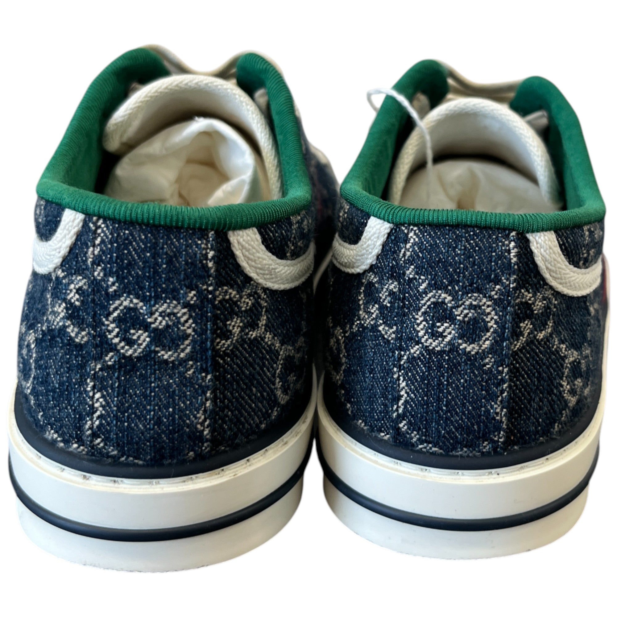 Men's Gg Supreme Web Stripe Low Trainers Blue Size EU 41 / UK 7