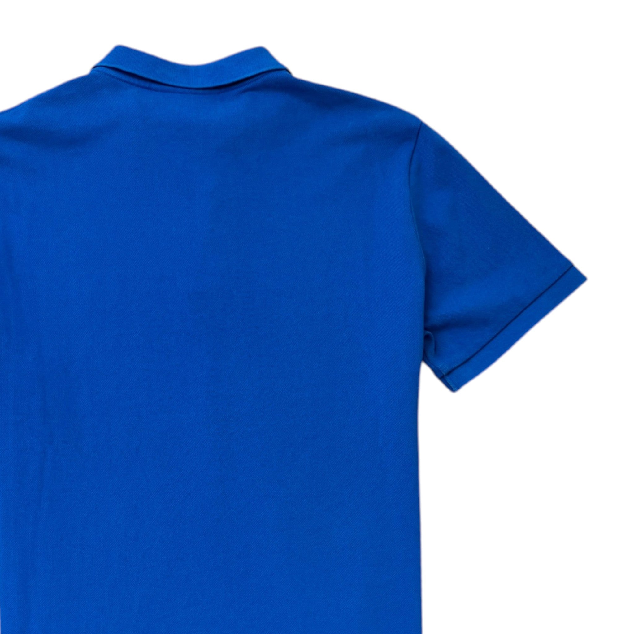 Men's Embroidered Logo Polo Shirt Blue Size M