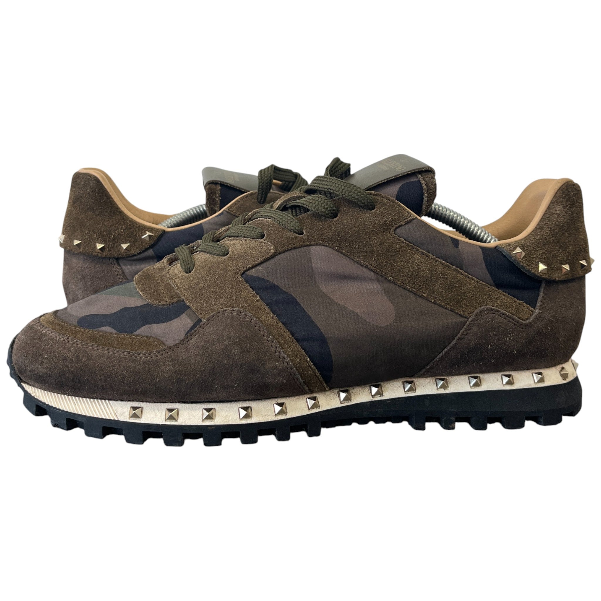 Men's Rockrunner Camo Stud Low Trainers Green Size EU 42 / UK 8