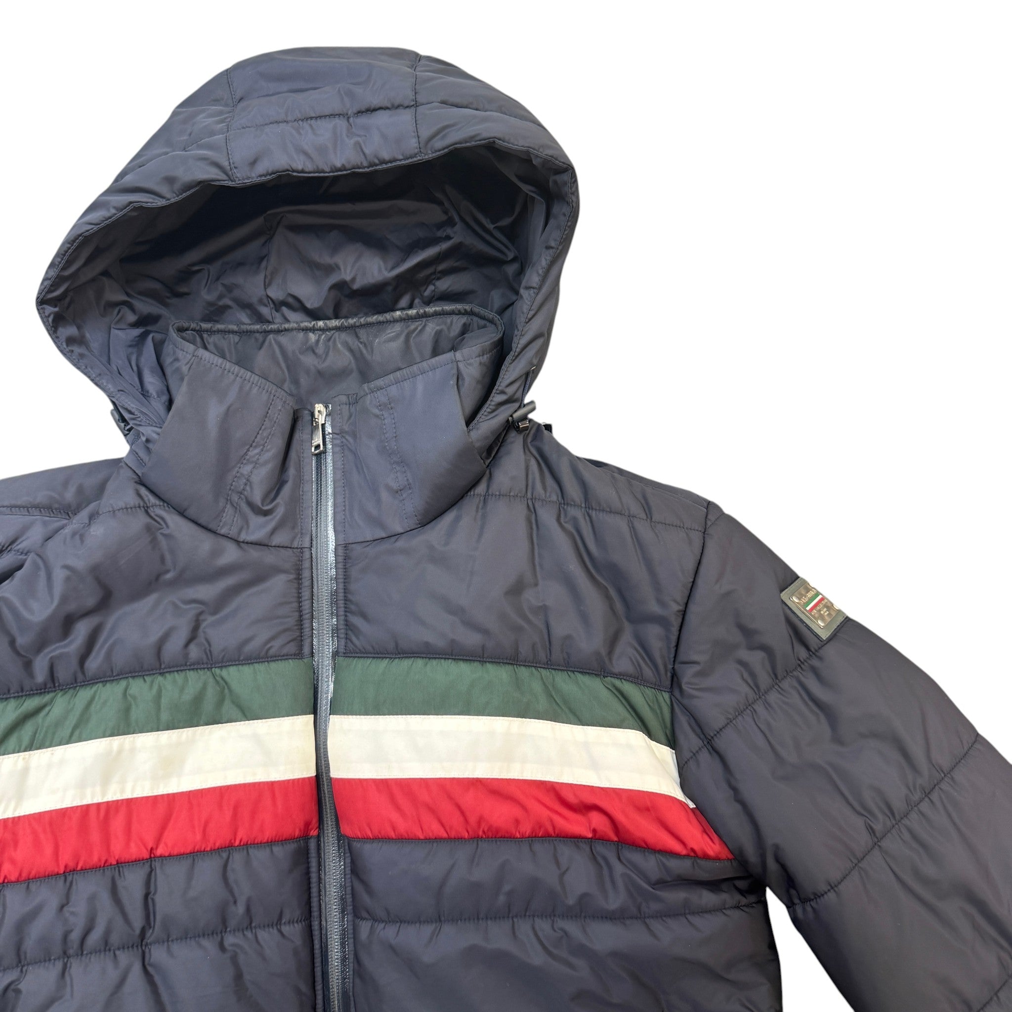 Men's Plaque Logo Down Jacket Navy Size IT 46 / S