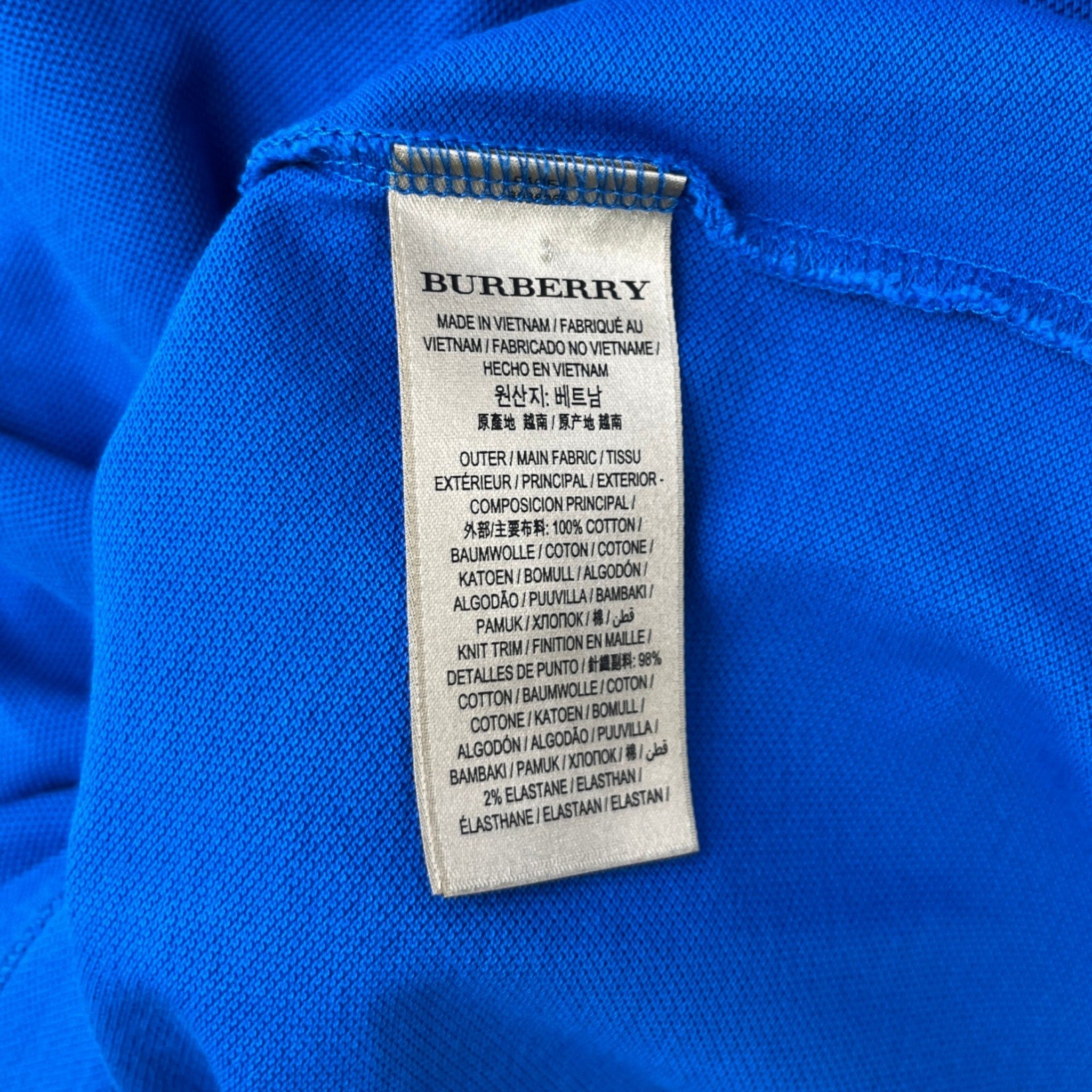 Men's Embroidered Logo Polo Shirt Blue Size M