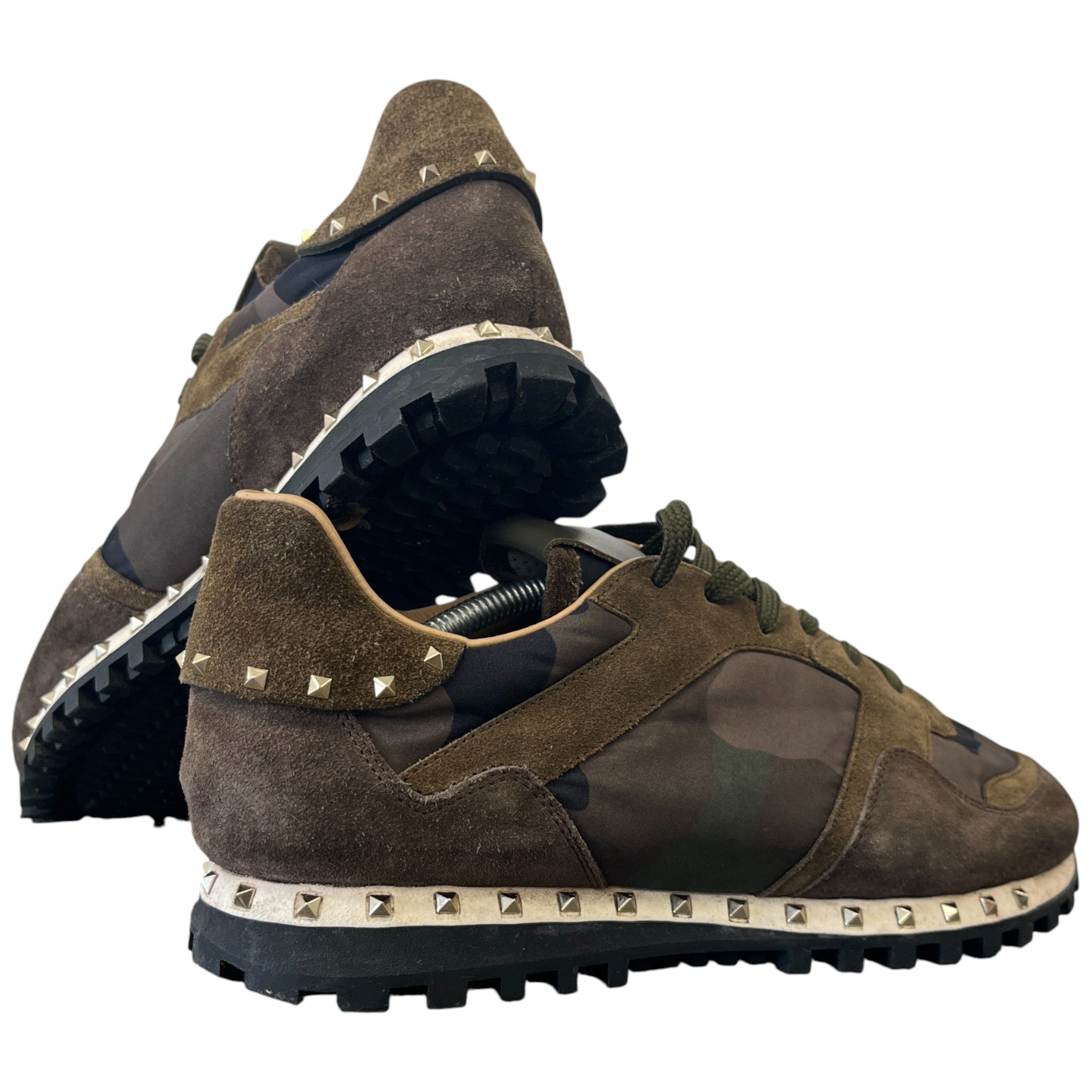 Men's Rockrunner Camo Stud Low Trainers Green Size EU 42 / UK 8