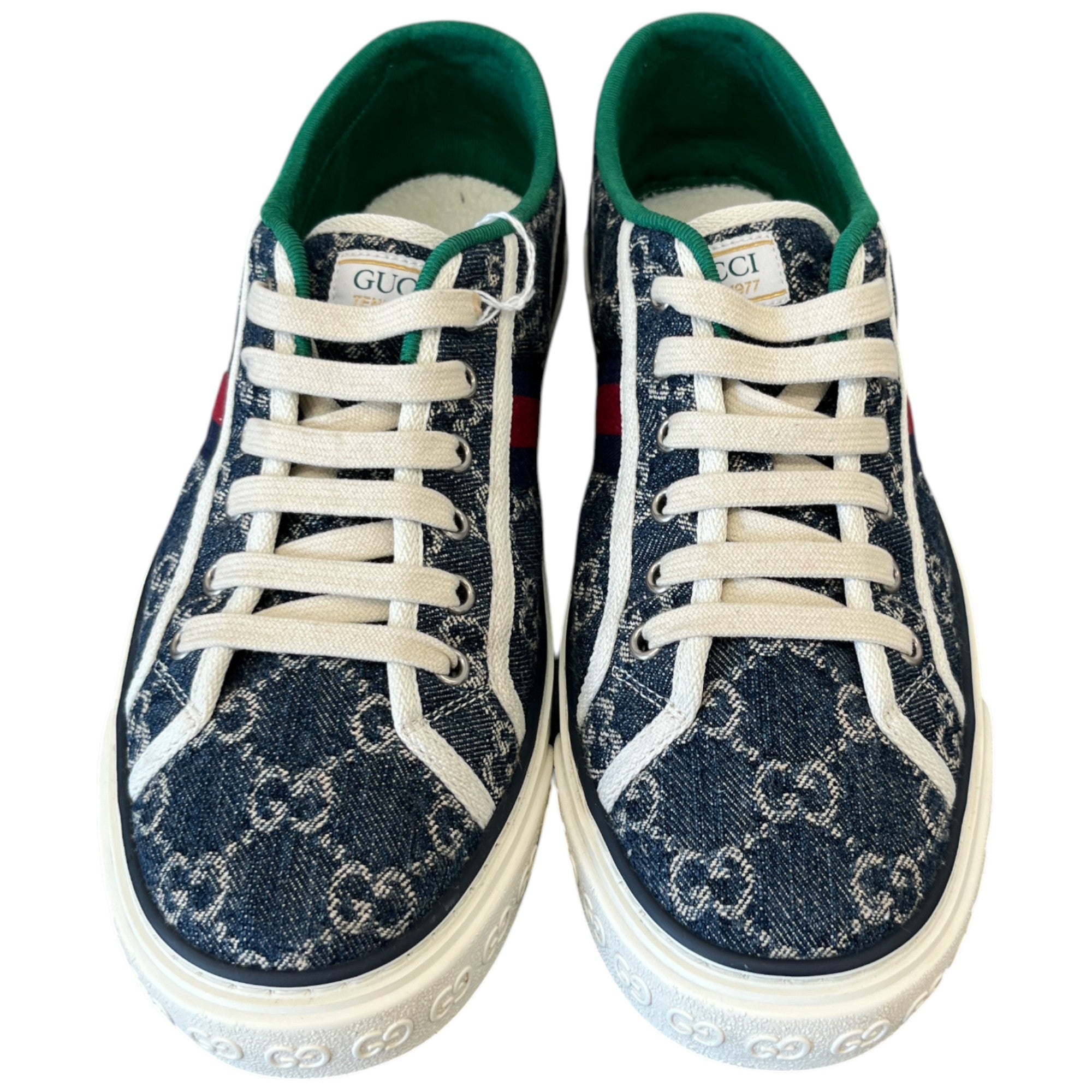 Men's Gg Supreme Web Stripe Low Trainers Blue Size EU 41 / UK 7