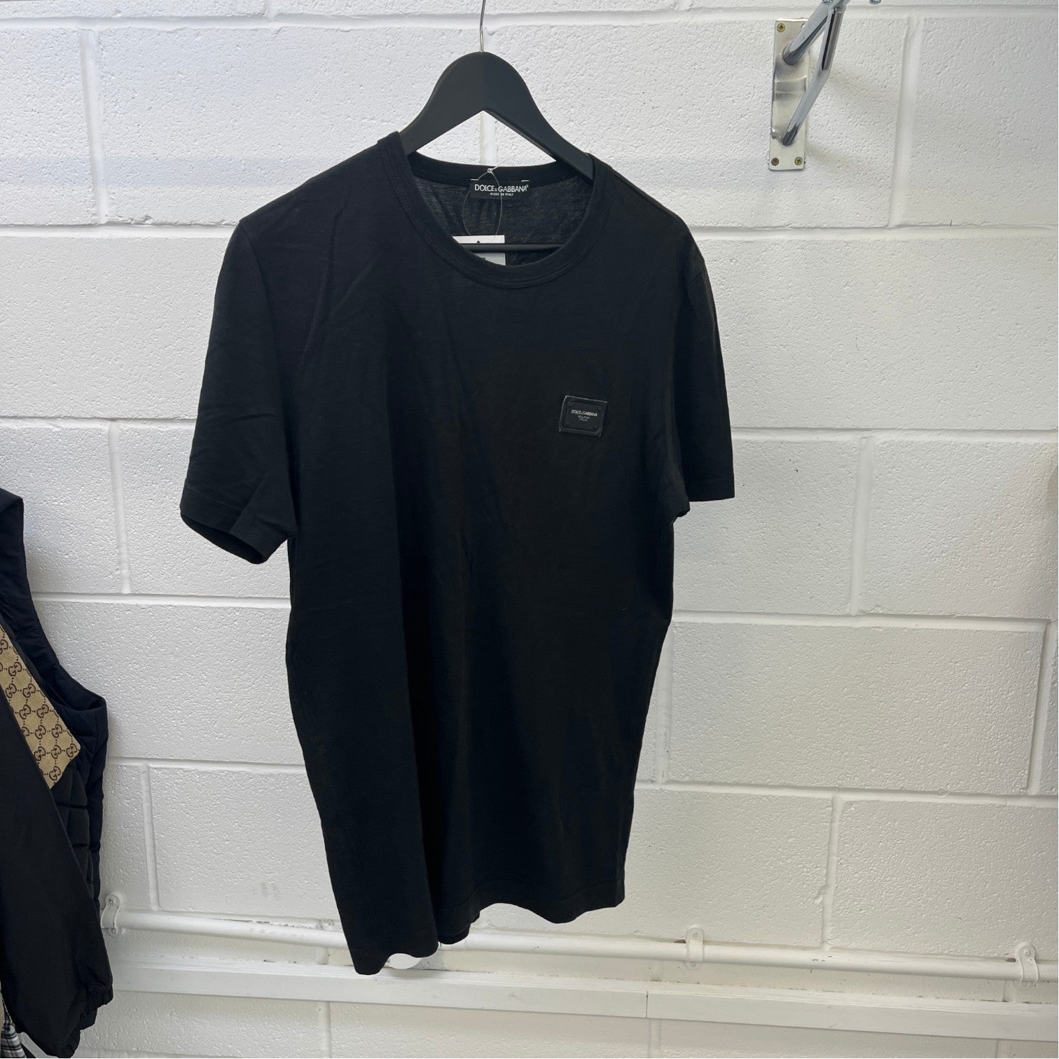 Men's Plaque Logo T-Shirt Black Size IT 52 / UK XL