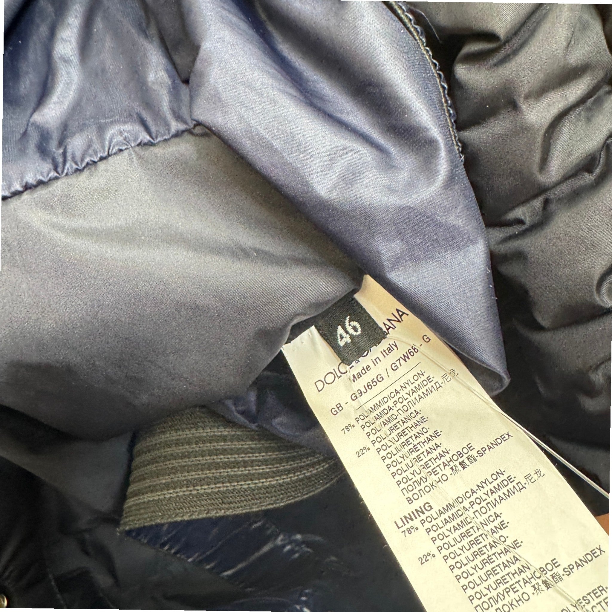 Men's Plaque Logo Down Jacket Navy Size IT 46 / S
