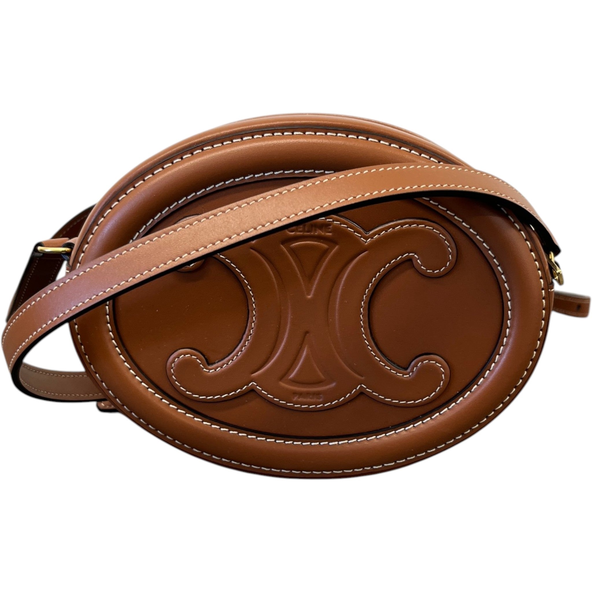 Women's Oval Cuir Triomphe Bag Brown