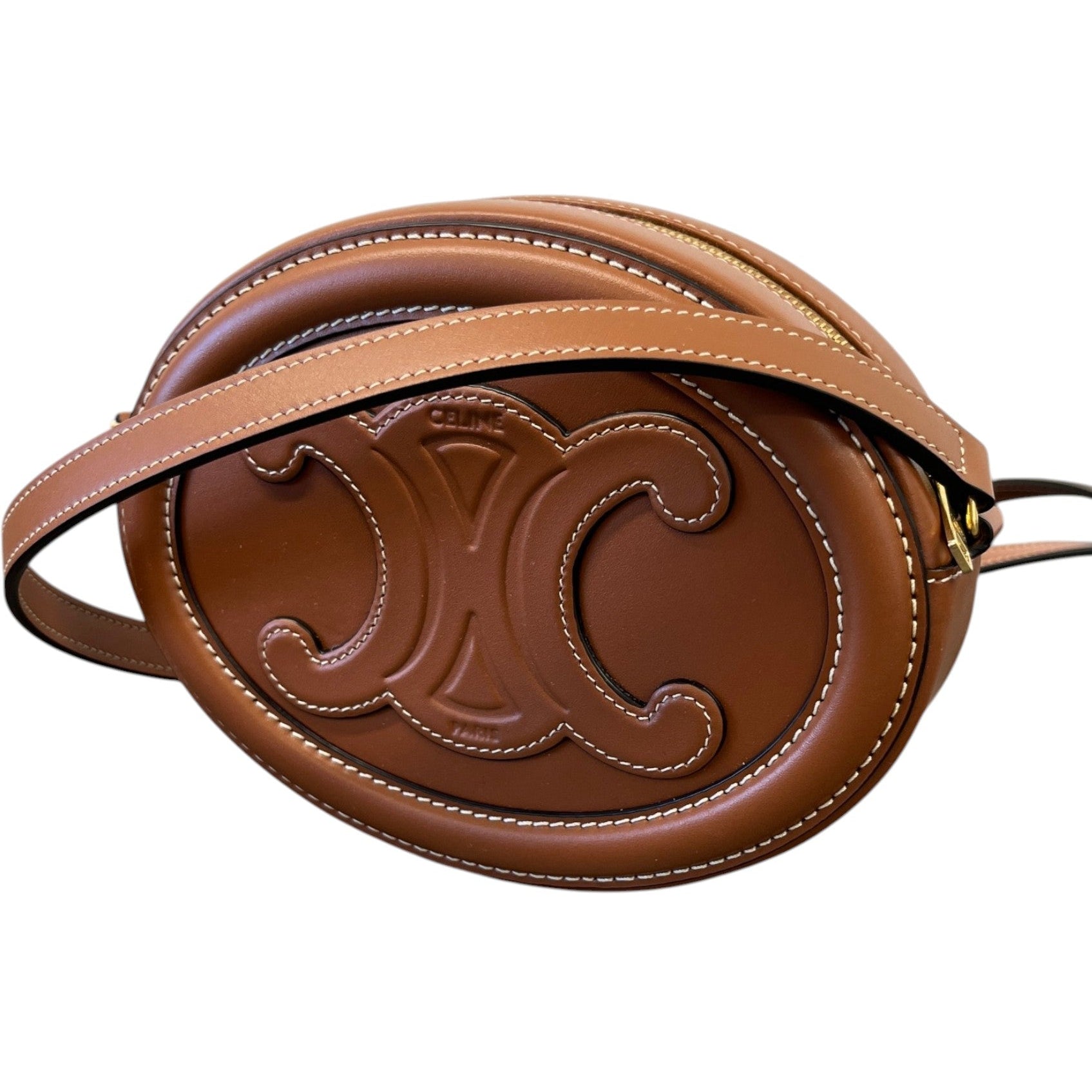 Women's Oval Cuir Triomphe Bag Brown