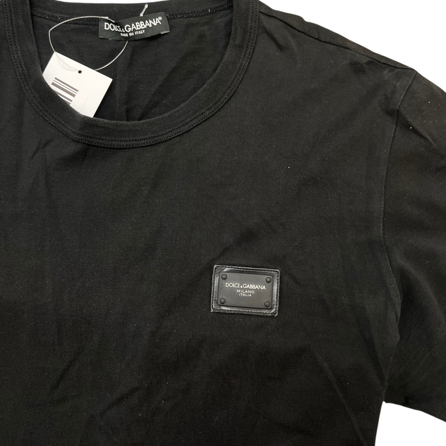 Men's Plaque Logo T-Shirt Black Size IT 52 / UK XL