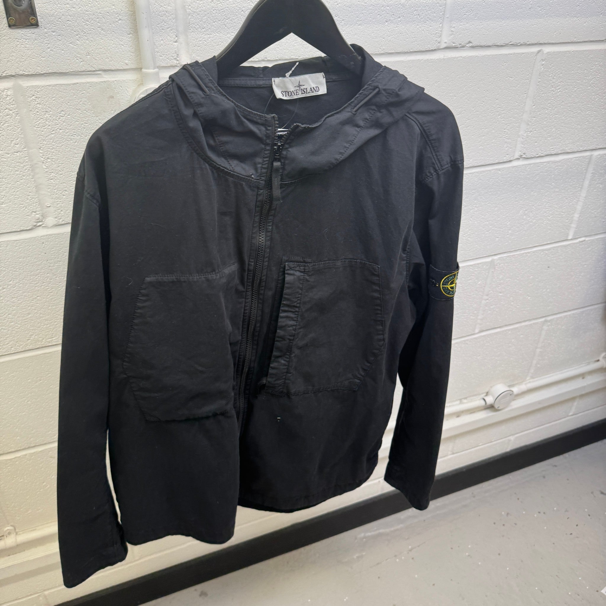 Men's Applique Logo Supima Twill Jacket Black Size XXL