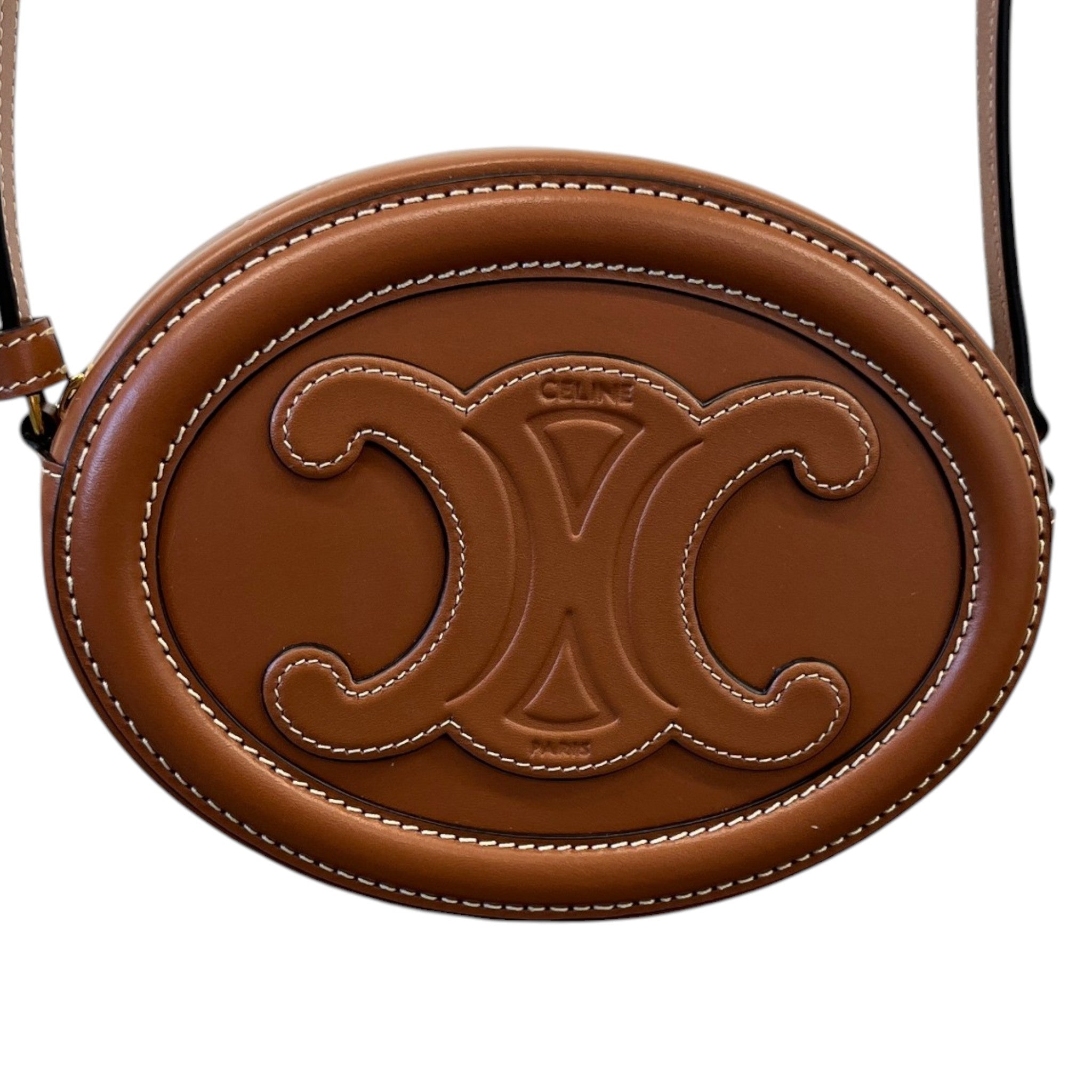 Women's Oval Cuir Triomphe Bag Brown