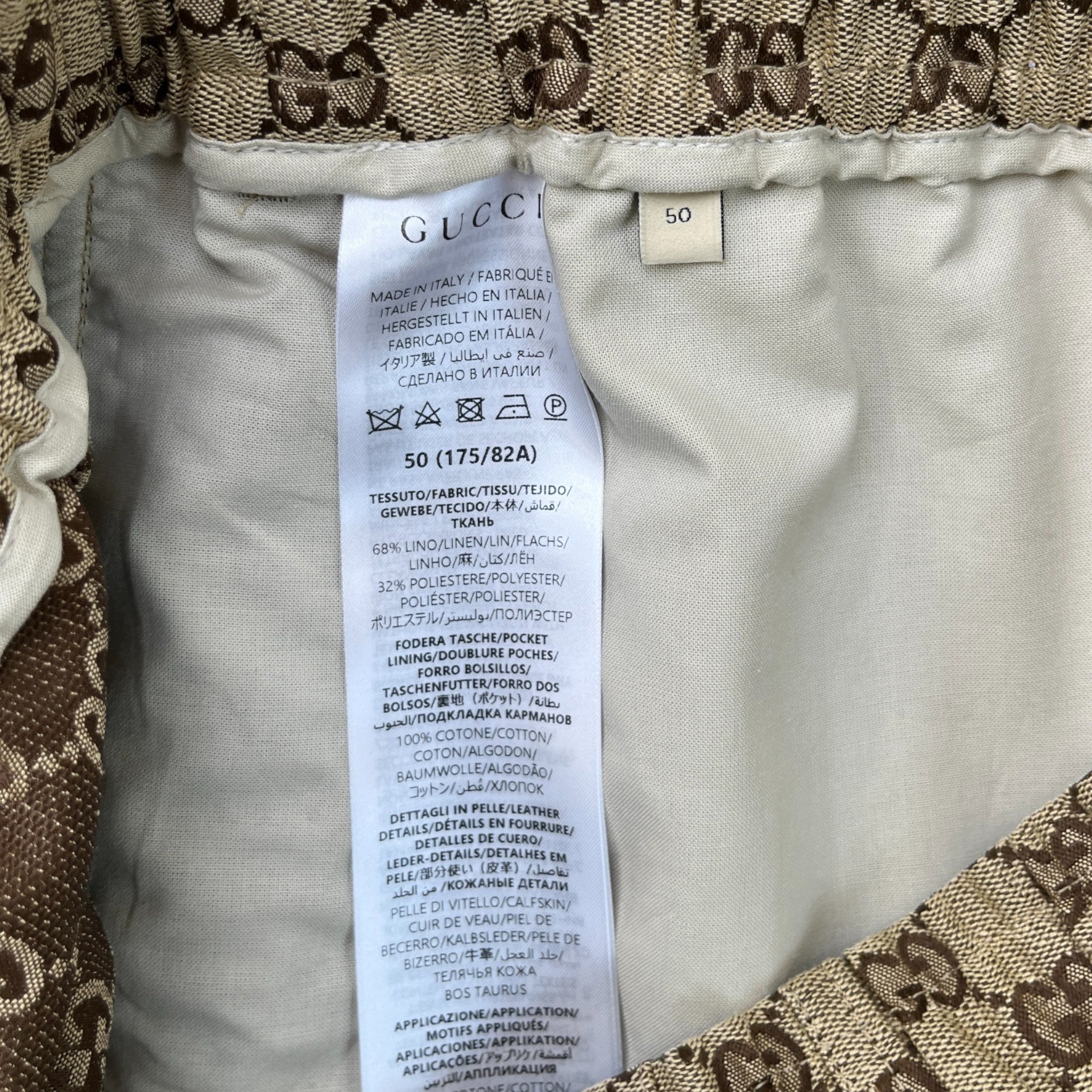 Men's Gg Supreme Shorts Beige Size IT 50 / UK 34