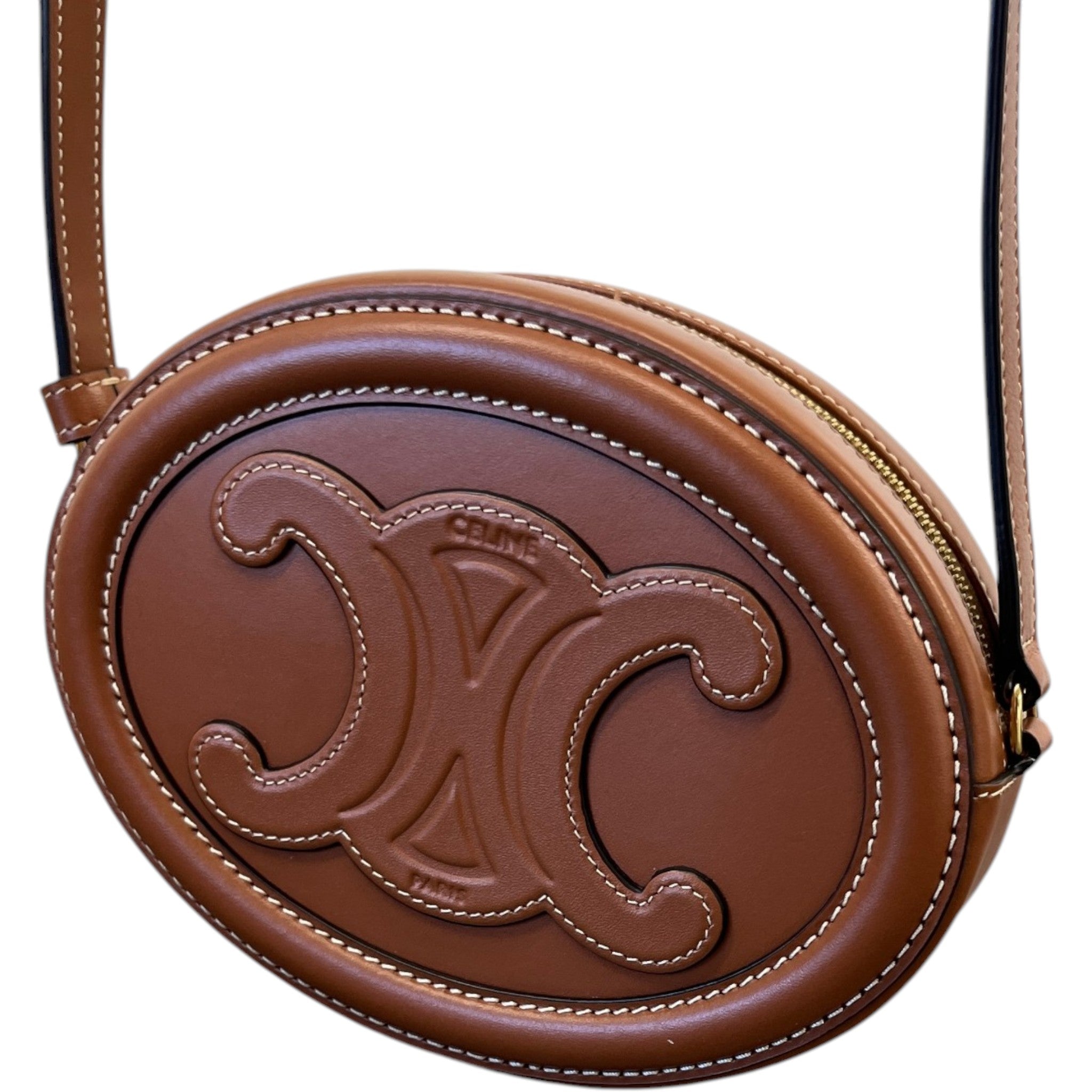 Women's Oval Cuir Triomphe Bag Brown