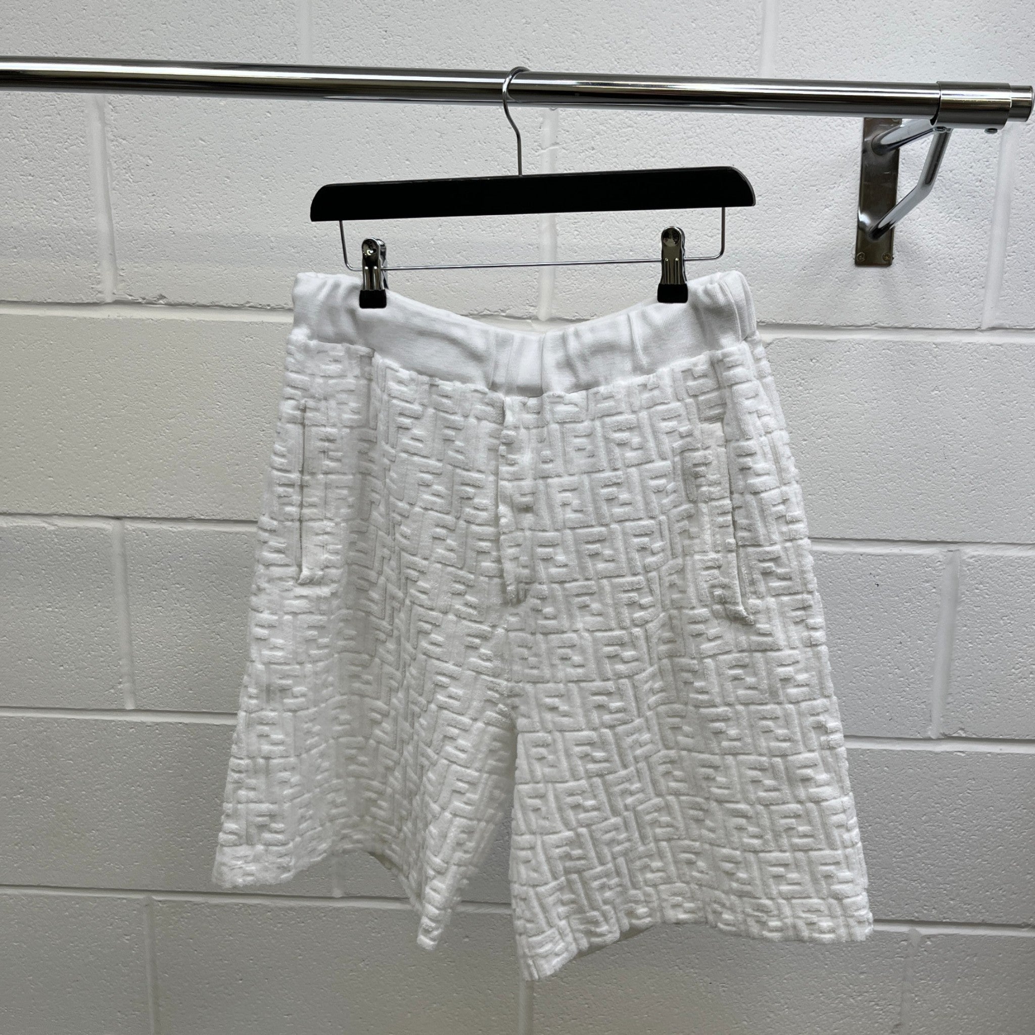 Men's Ff Motif Shorts White Size IT 48 / UK 32