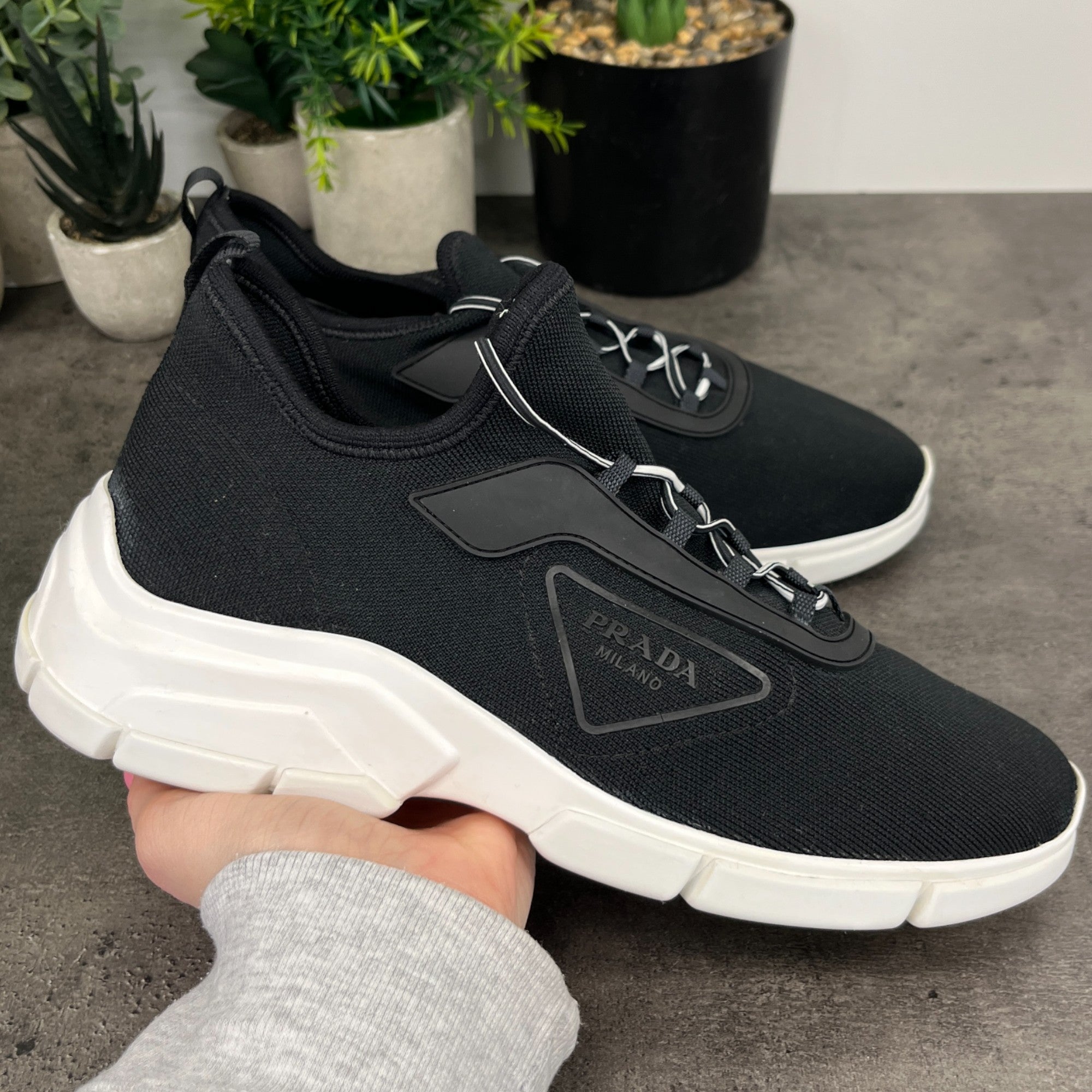 Men's Stretch Knit Low Trainers Black Size EU 40 / UK 6