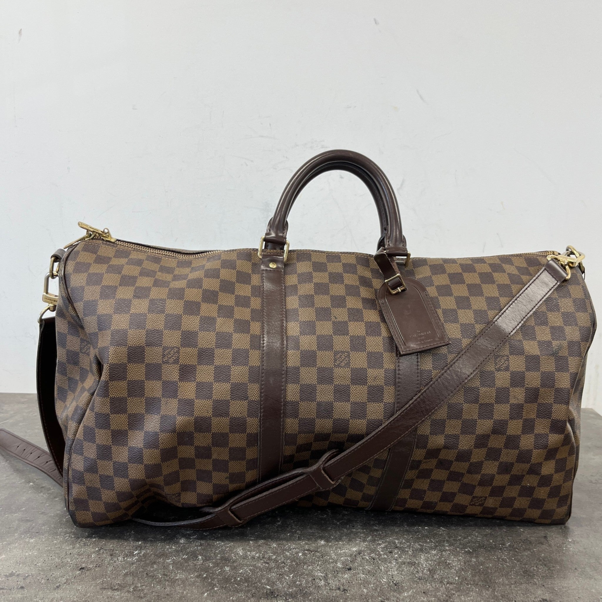 Women's Damier Ebene Keepall Bandoulière 55 Bag Brown