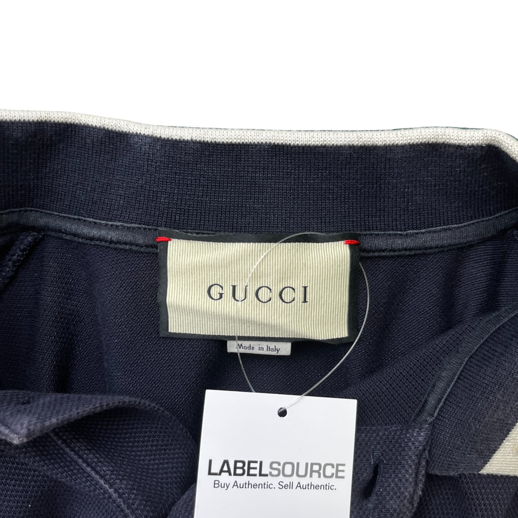 Men's Tiger Web Collar Polo Shirt Navy Size XL