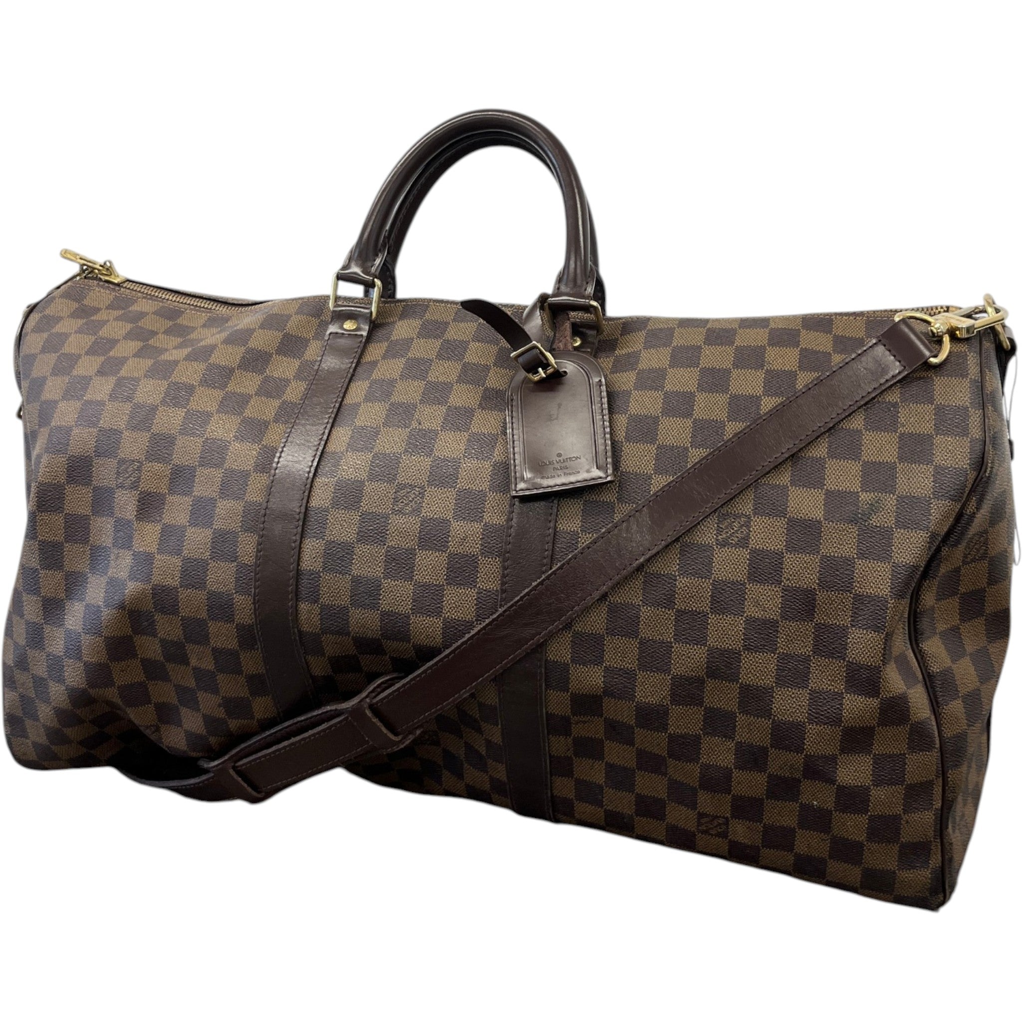 Women's Damier Ebene Keepall Bandoulière 55 Bag Brown