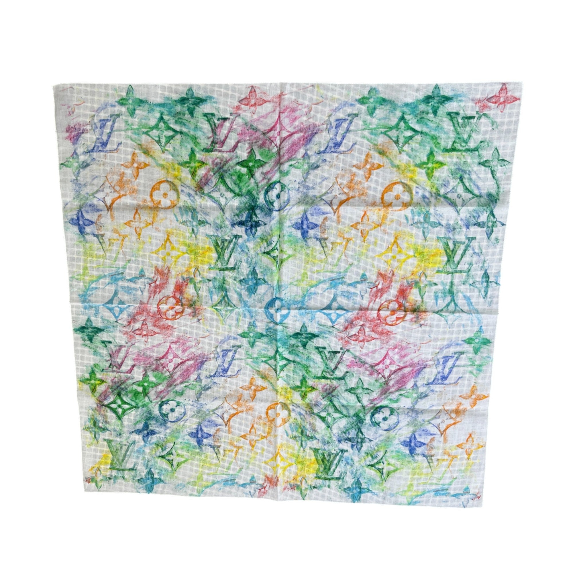 Shawl Monogram Watercolour Bandana & Mask Set Shawl Multi-Coloured