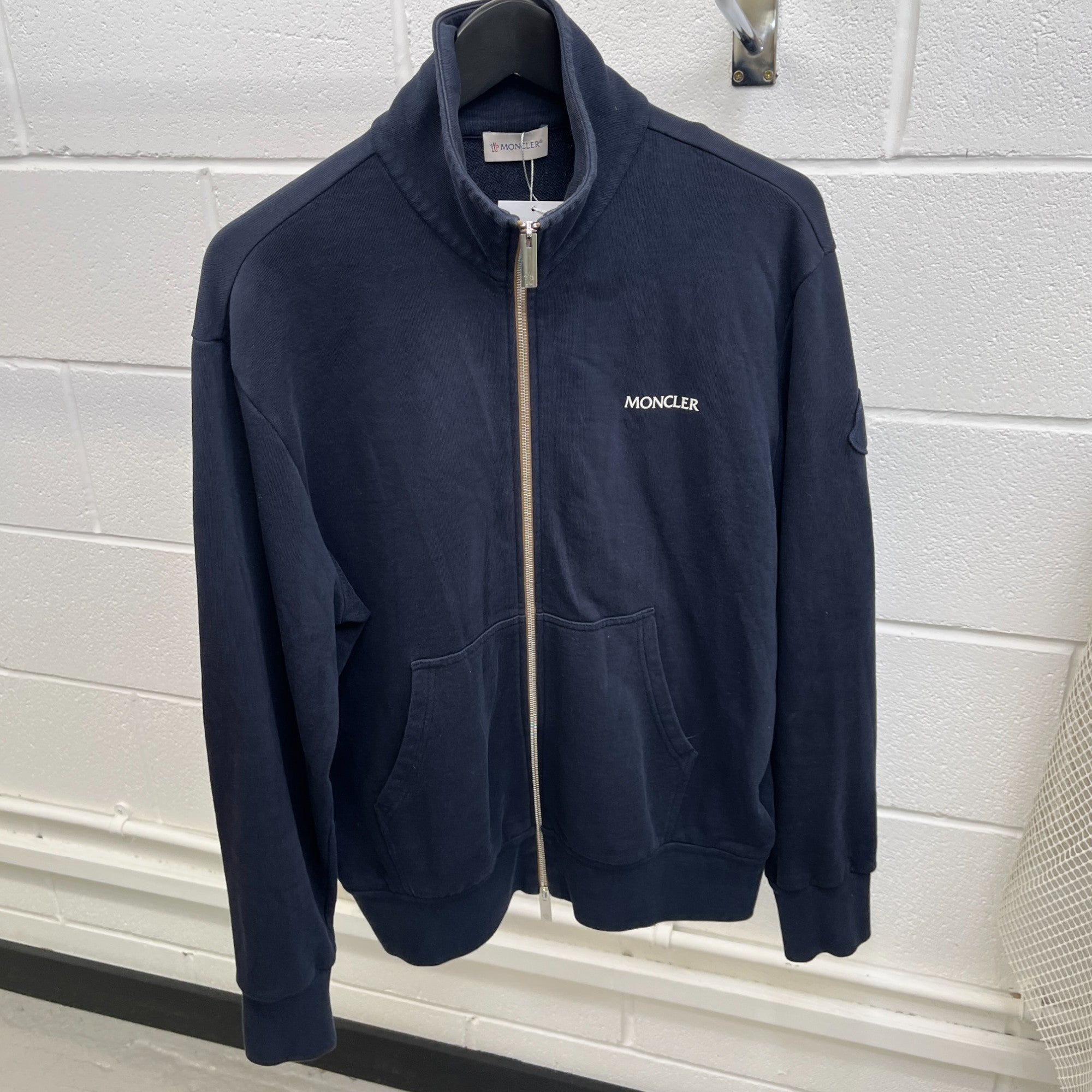 Men's Maglia Aperta Con Zip Sweatshirt Navy Size L