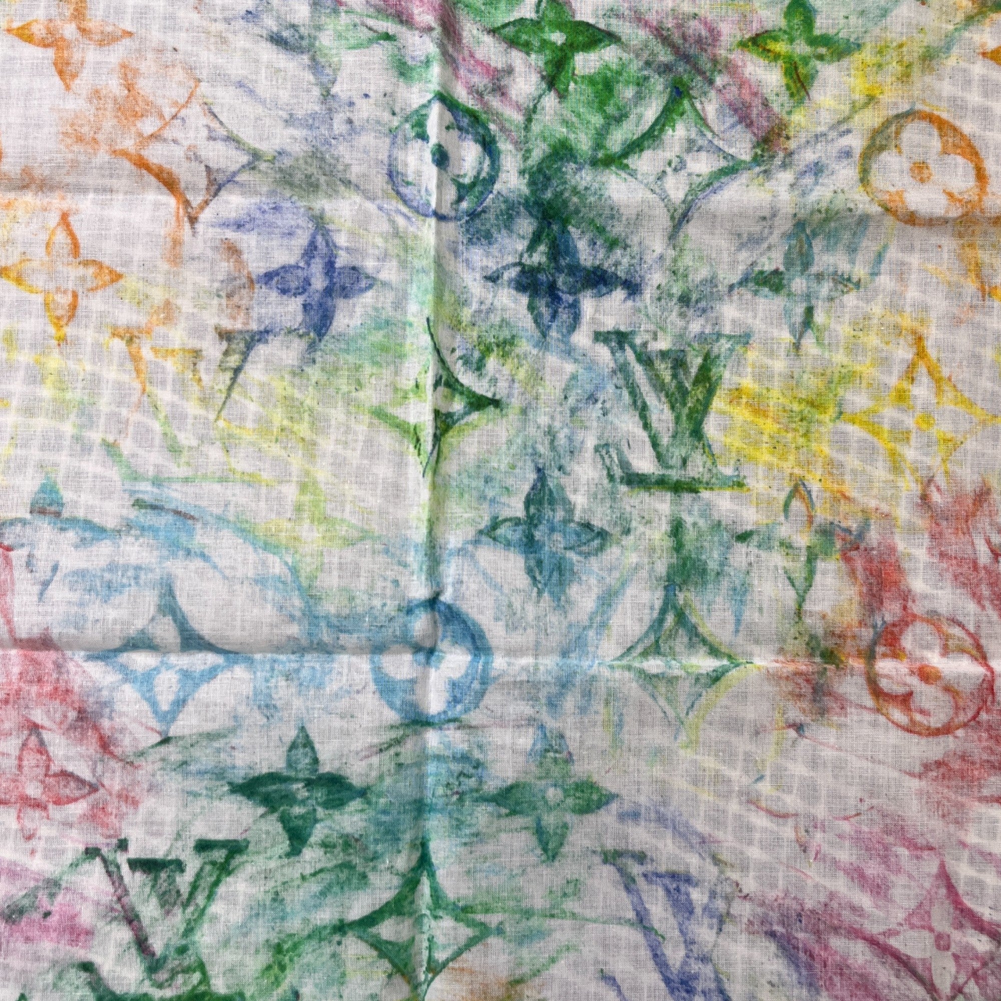 Shawl Monogram Watercolour Bandana & Mask Set Shawl Multi-Coloured