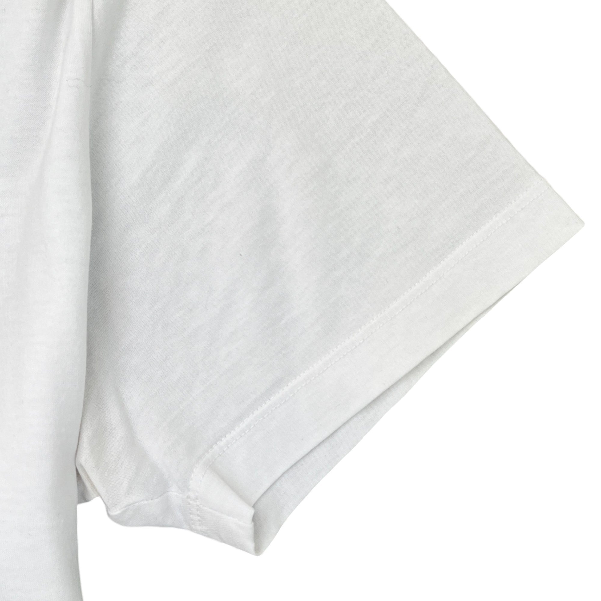 Men's Logo Striped Square T-Shirt White Size M