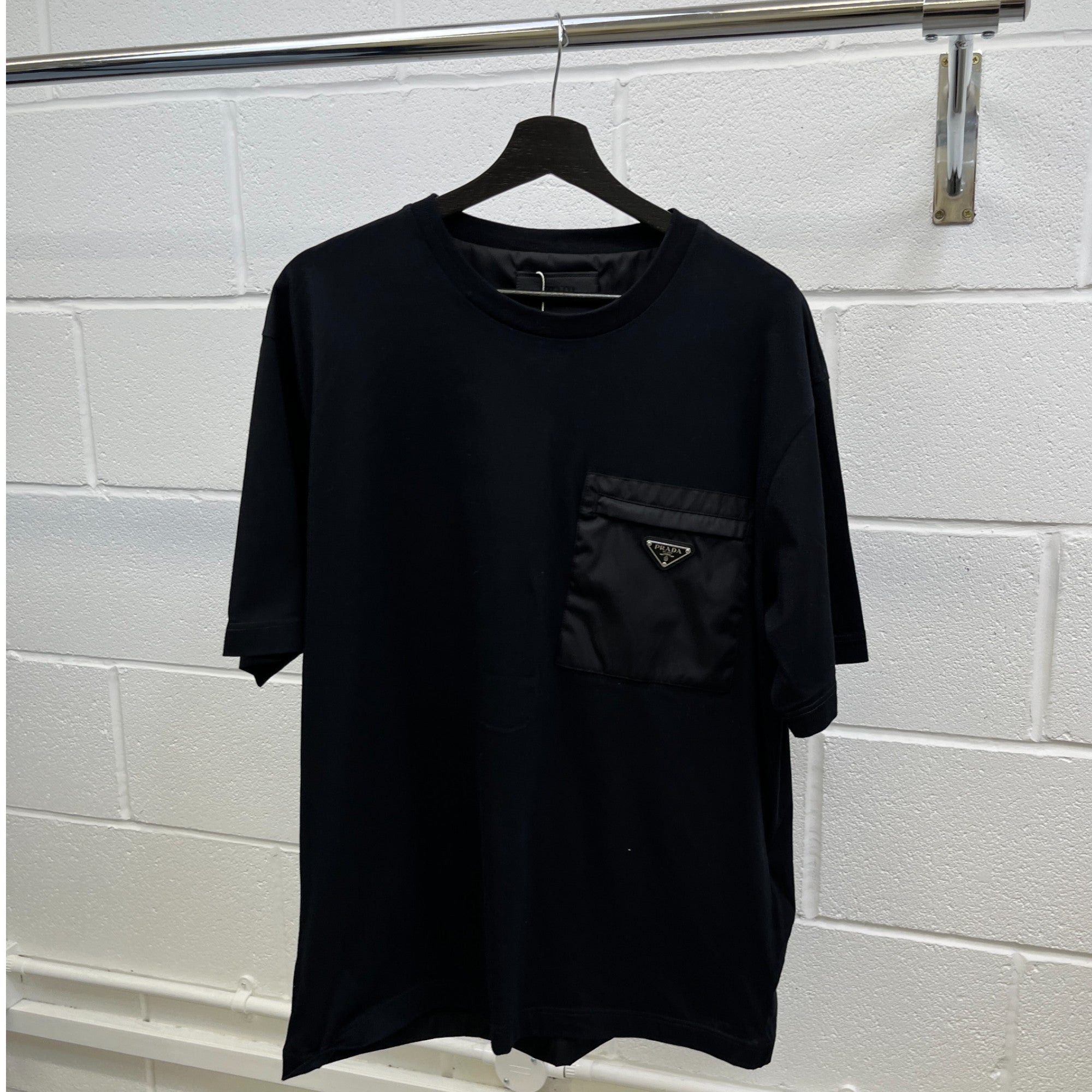 Men's Nylon Pocket Logo T-Shirt Black Size XL